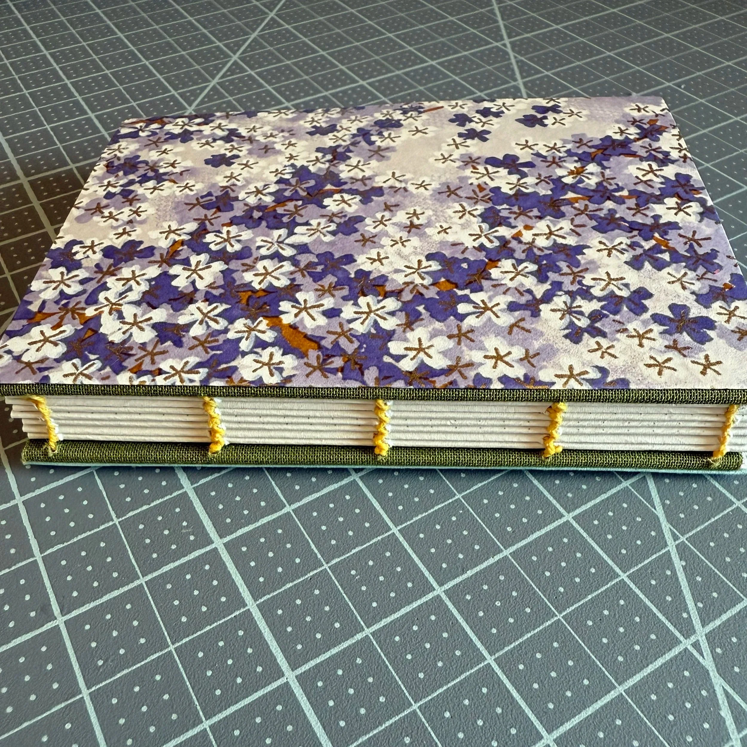 Handmade softcover pocket notebook with exposed binding