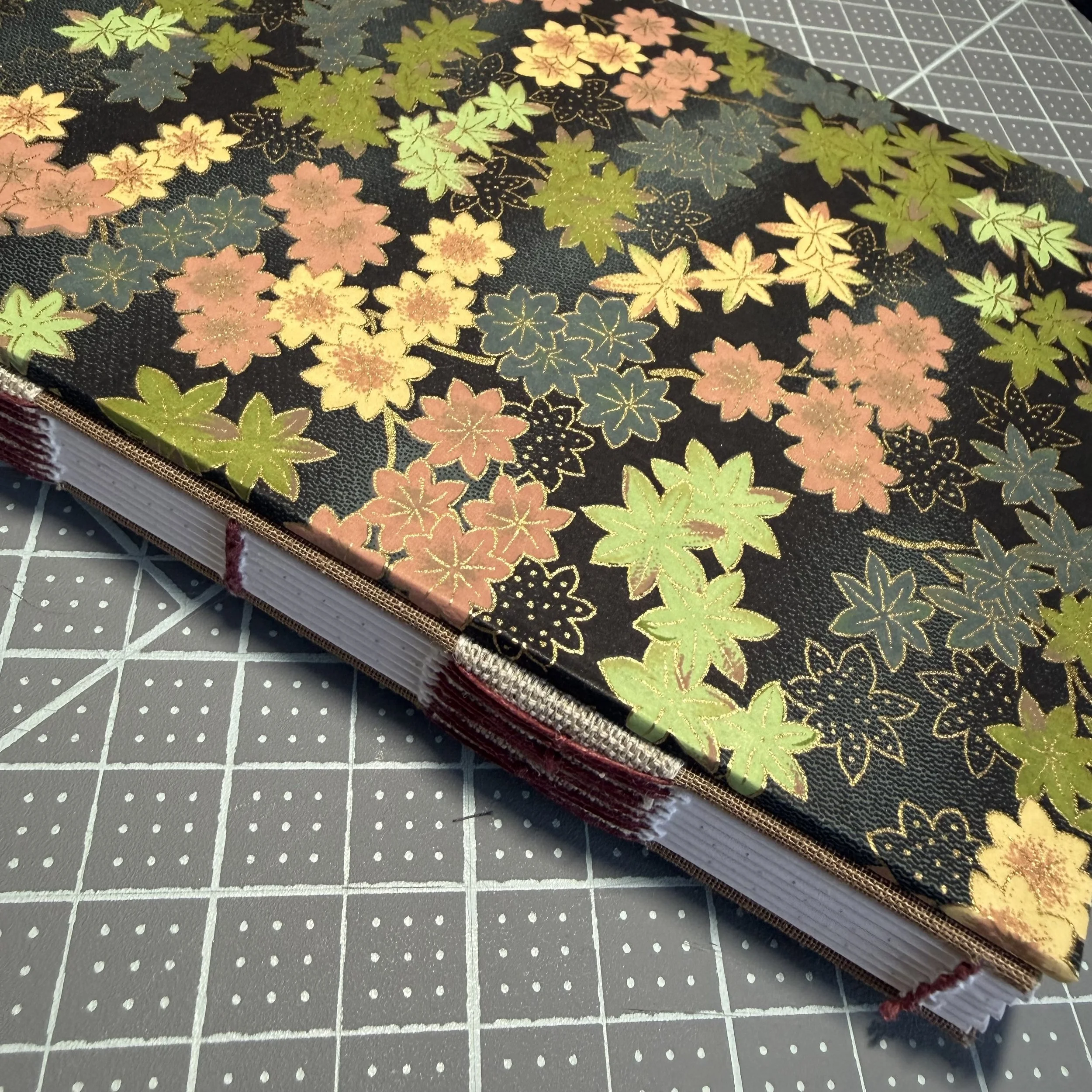 Hardcover Hand-bound Journal with Exposed Binding and Dot Grid Pages