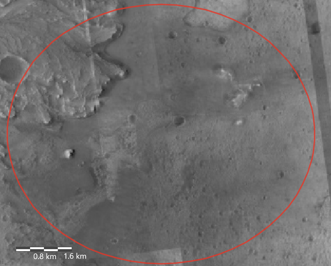 Map of Jezero Crater site
