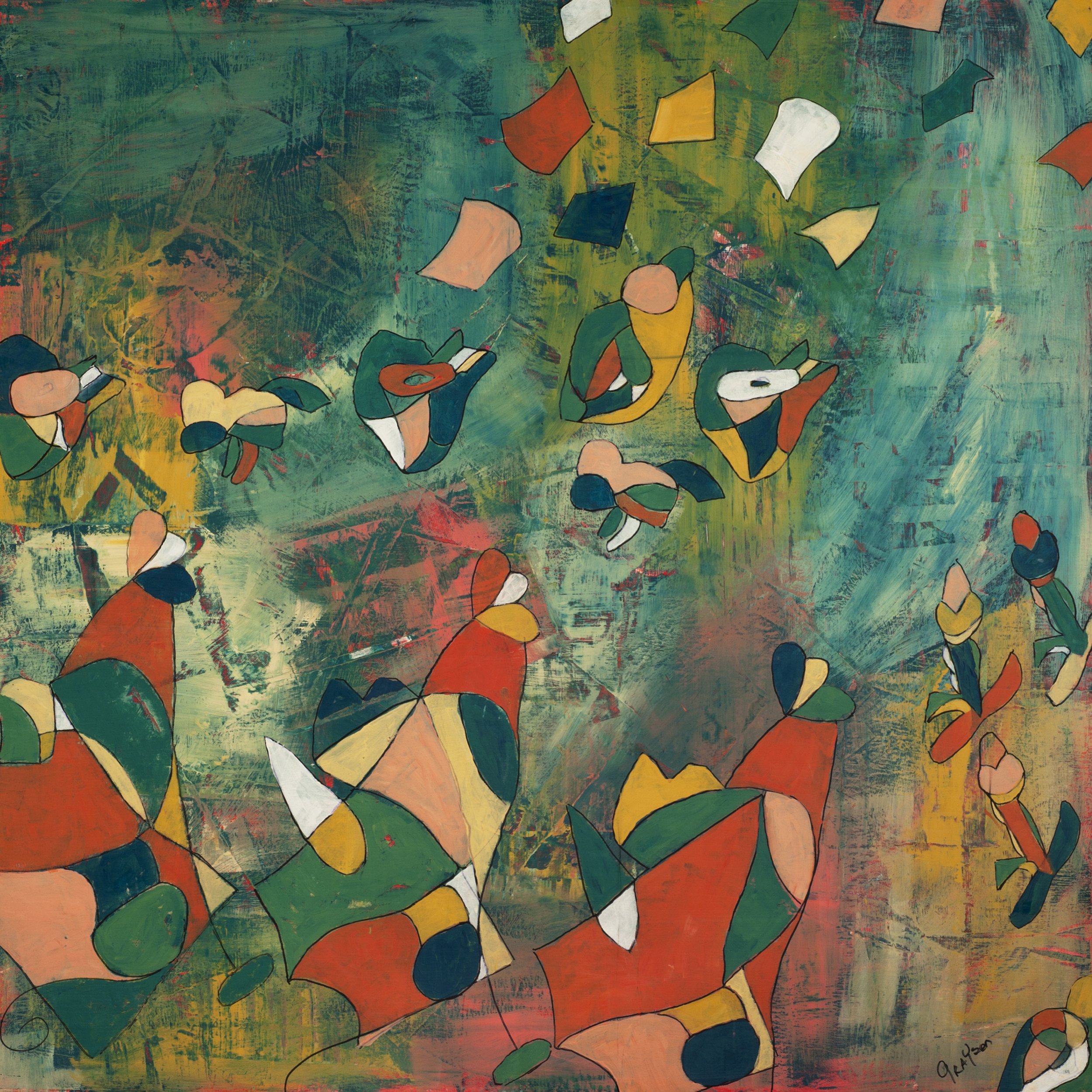 Tuileries (Dispute D'Enfants Apres Jeux)
Acrylic on wooden cradle panel; 36" x 36"