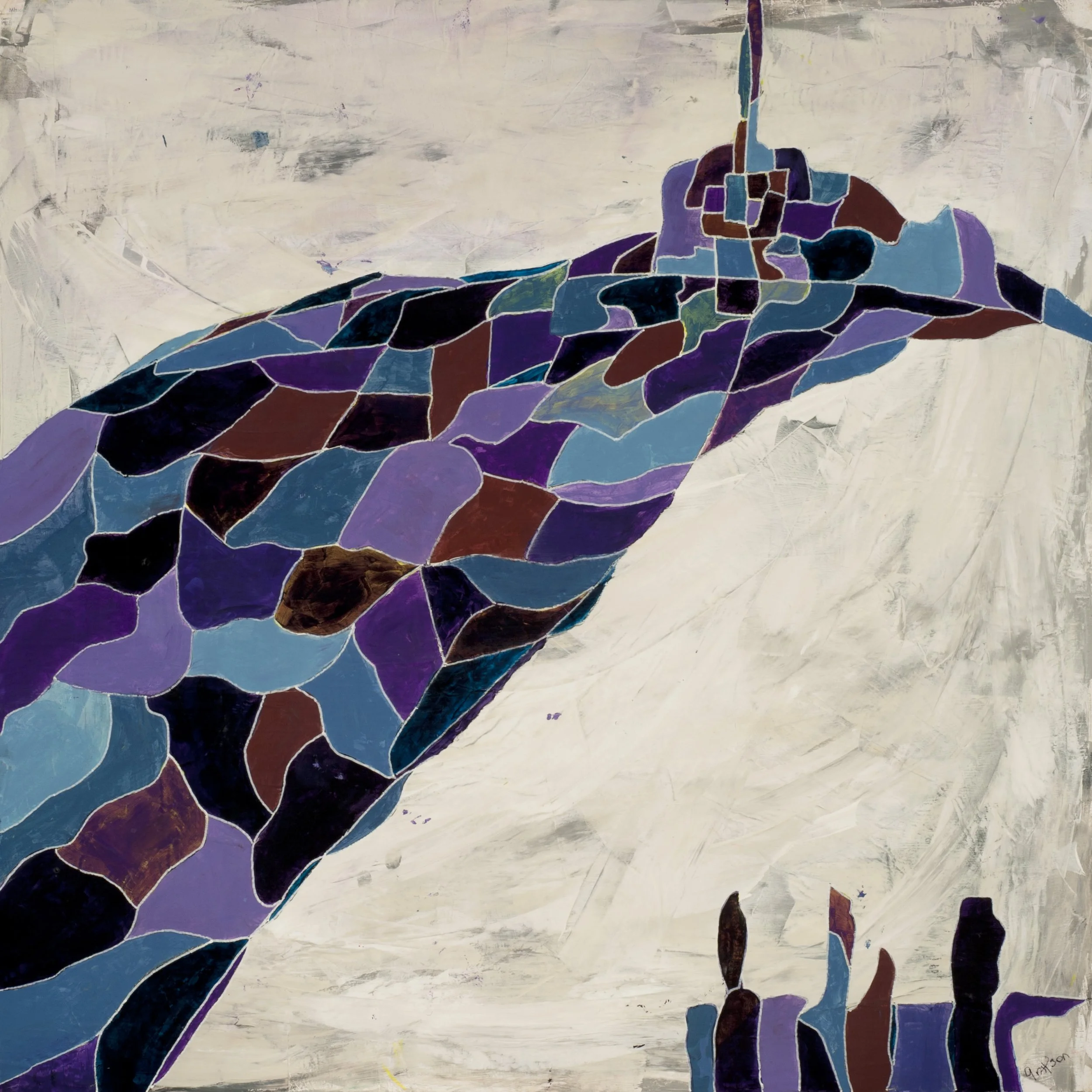 Cum Mortuis in Lingua Mortua
Acrylic and ink on wooden cradle panel; 30" x 30"