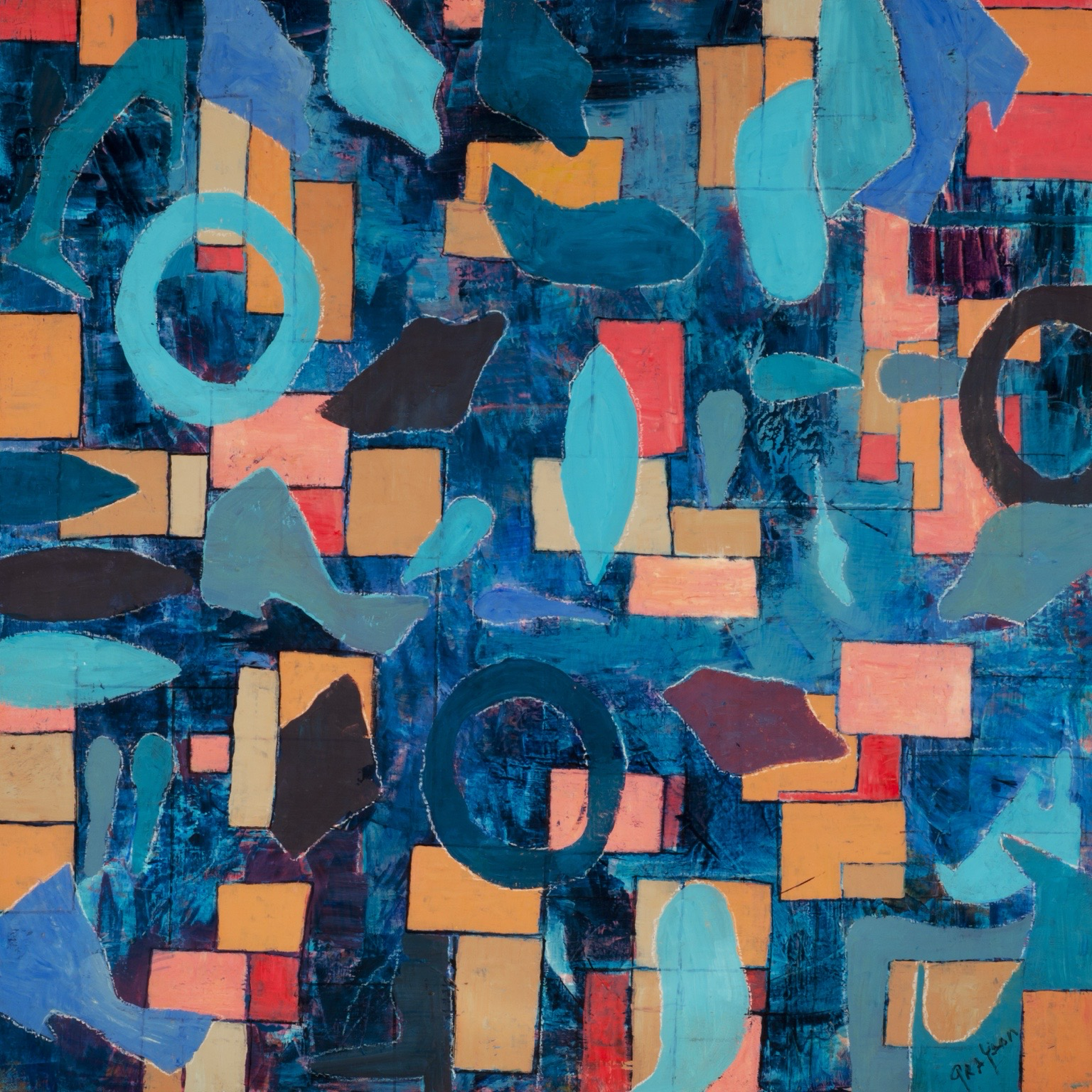 Promenade IV
Acrylic on wooden cradle panel; 30" x 30"