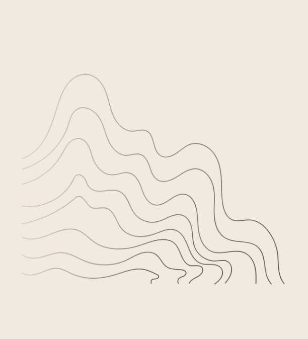 Eight squiggly lines on top of each other.