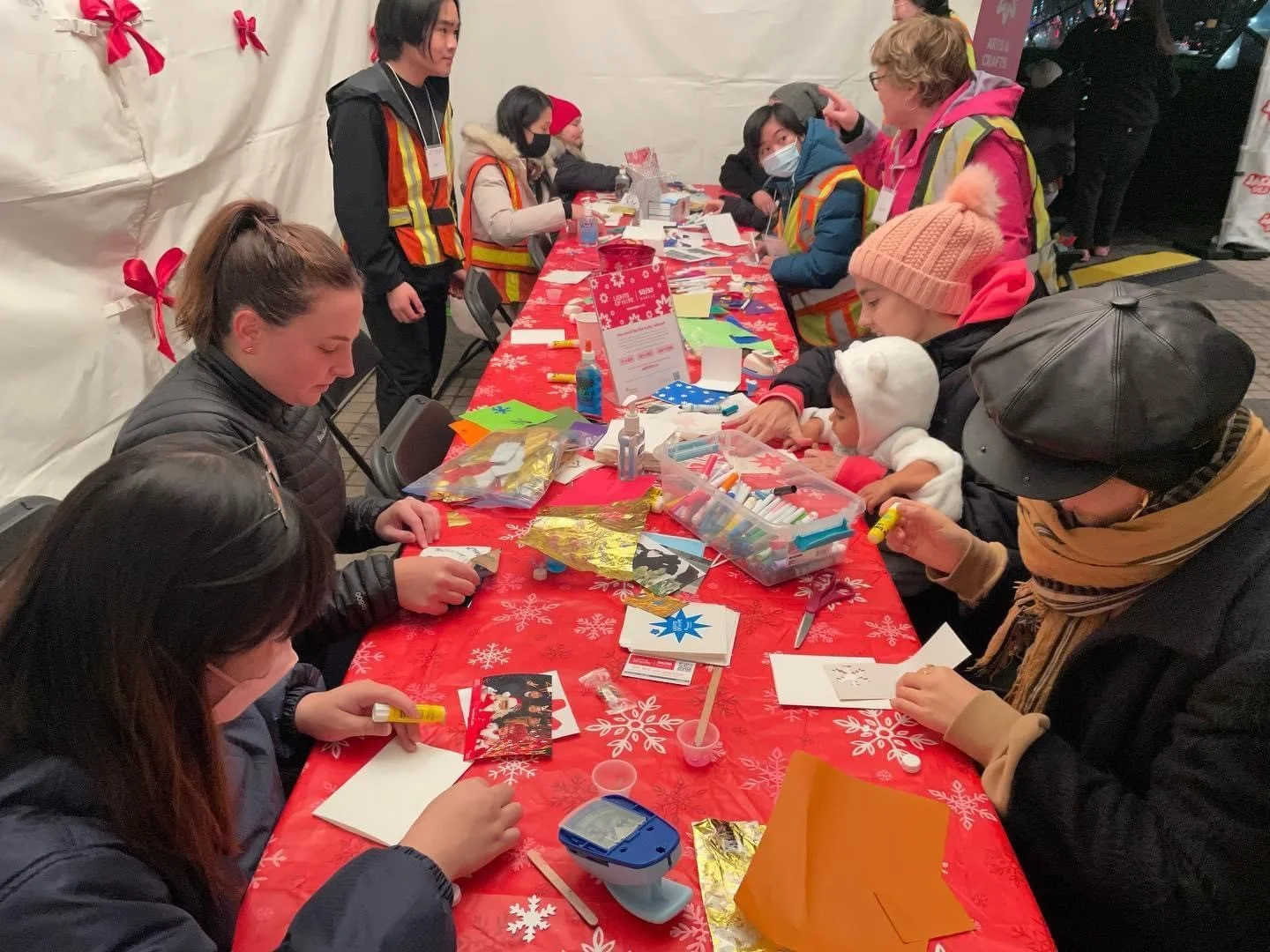 St Paul's Foundation's "Lights of Hope Campaign" Christmas card making tent. This is their biggest fundraiser of the year for their good works. I have facilitated the car making for the past three years.