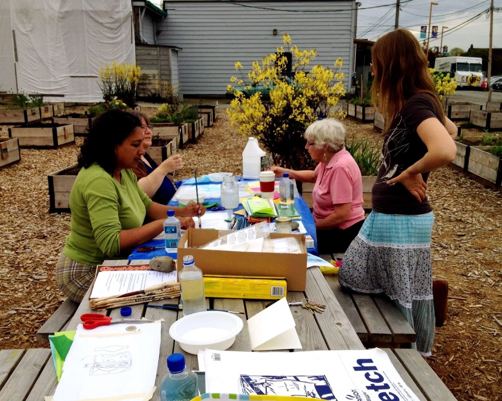 Summertime Community Garden Workshop on Hastings Street.