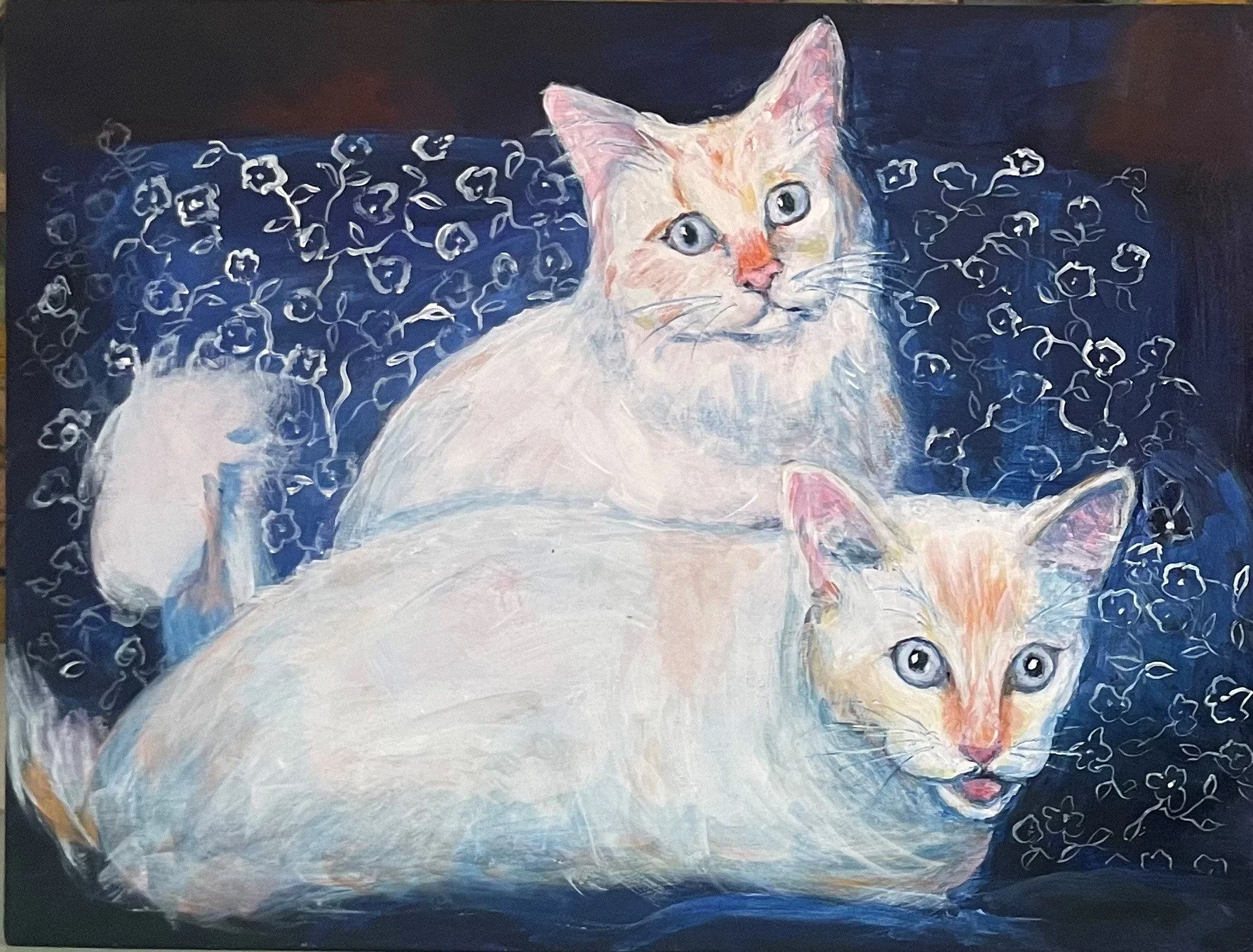 "Jack and Alec"
Acrylic on cradled wooden panel. 12"x10"