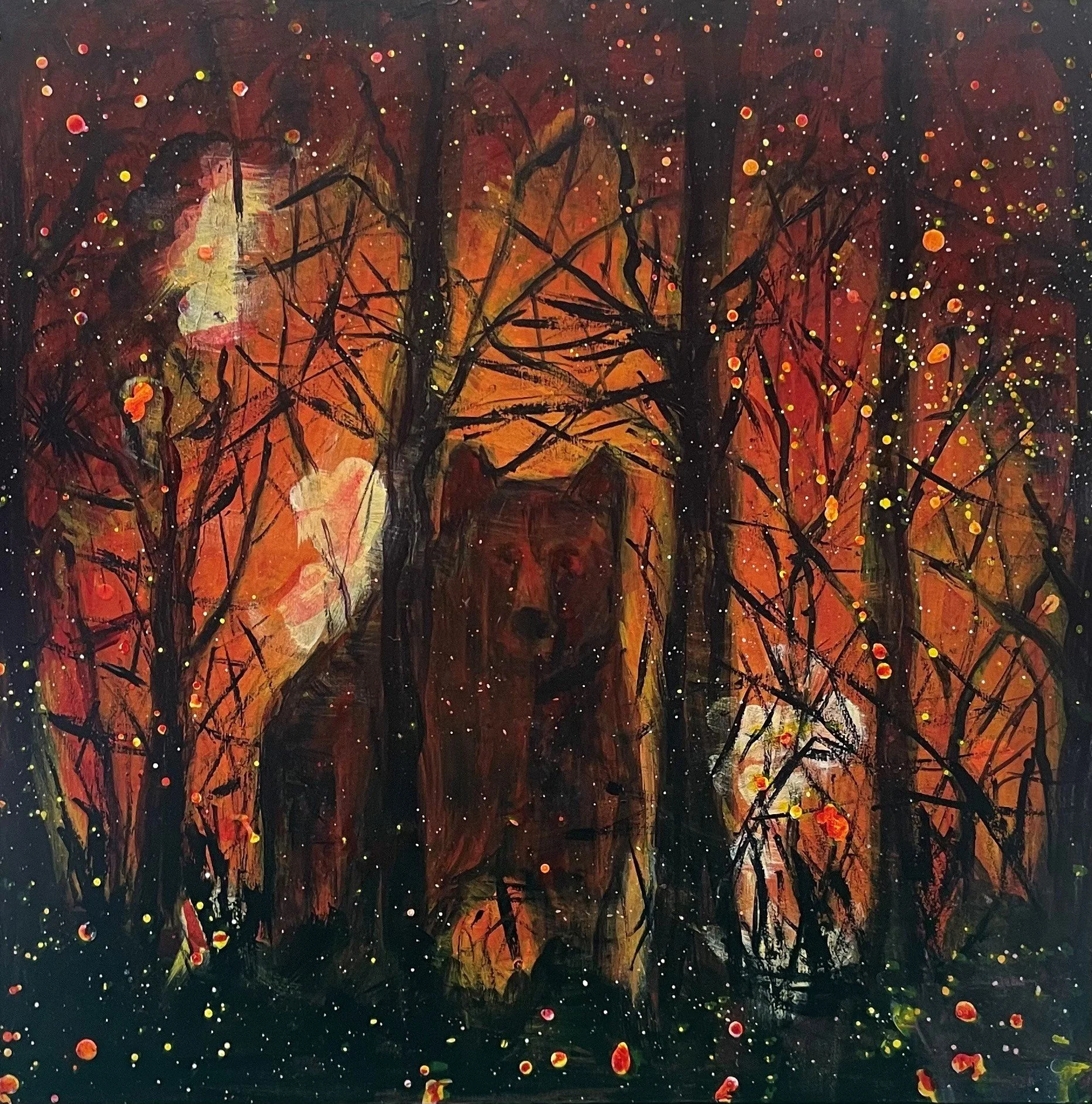 "Bearing Witness"
Acrylic on cradled wooden panel. 10"x10"