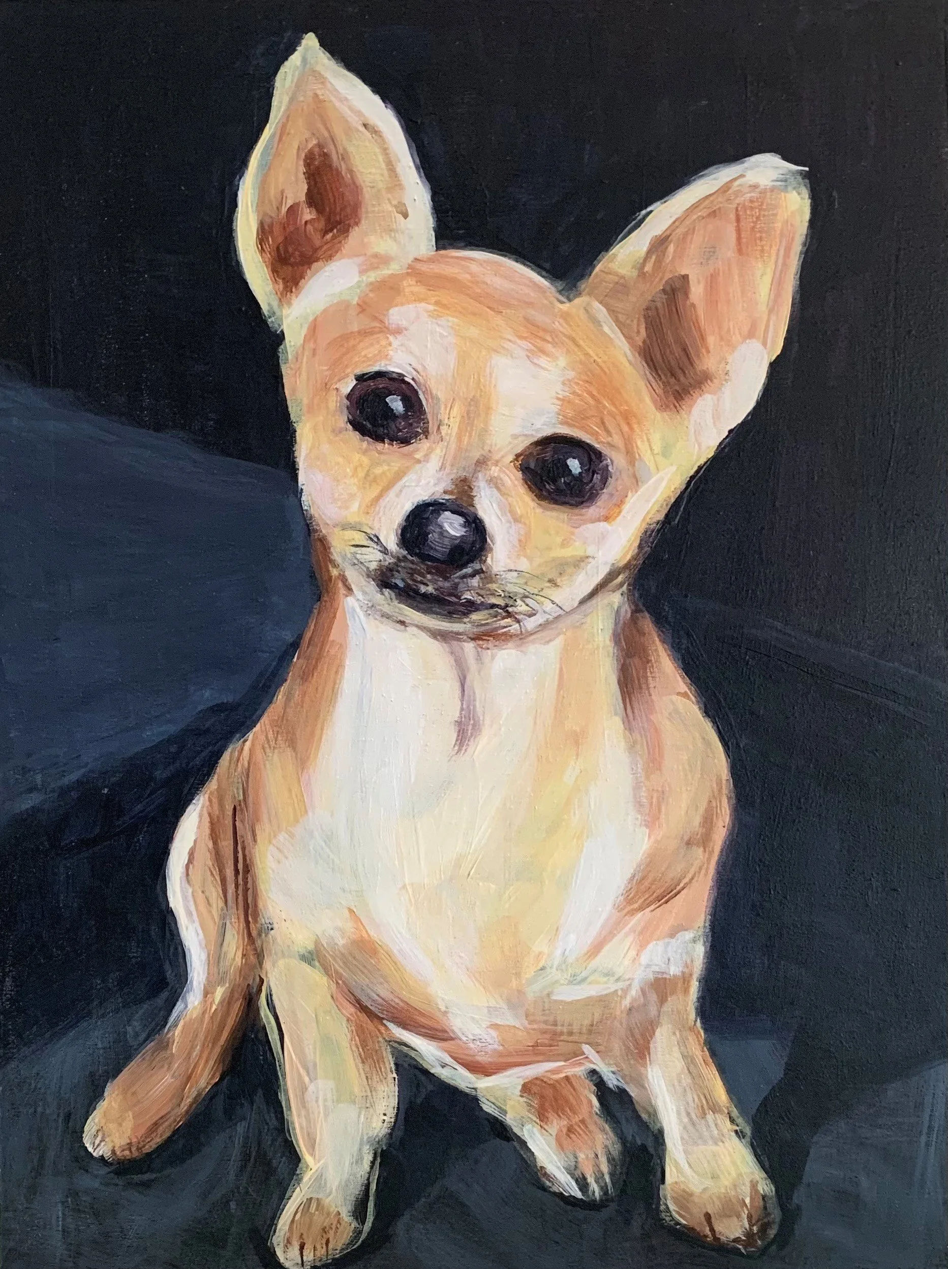 "Baxter"
Acrylic on cradled wooden panel. 9"x12"