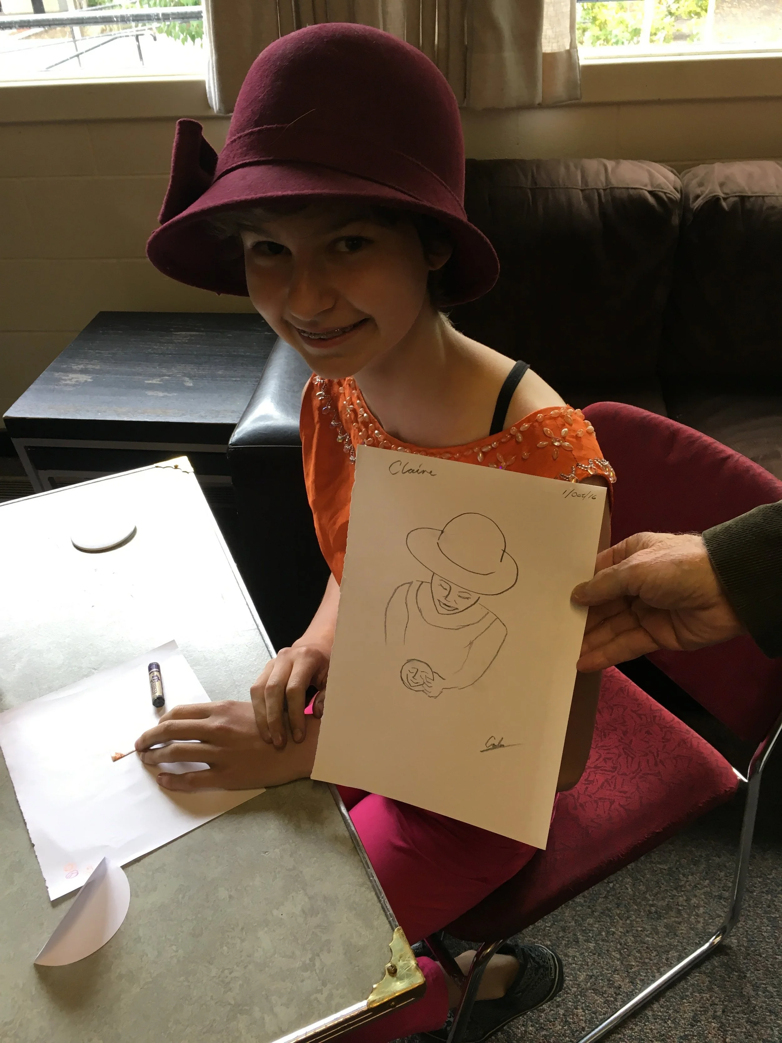 Sketching all ages workshop at Britannia Community Centre.