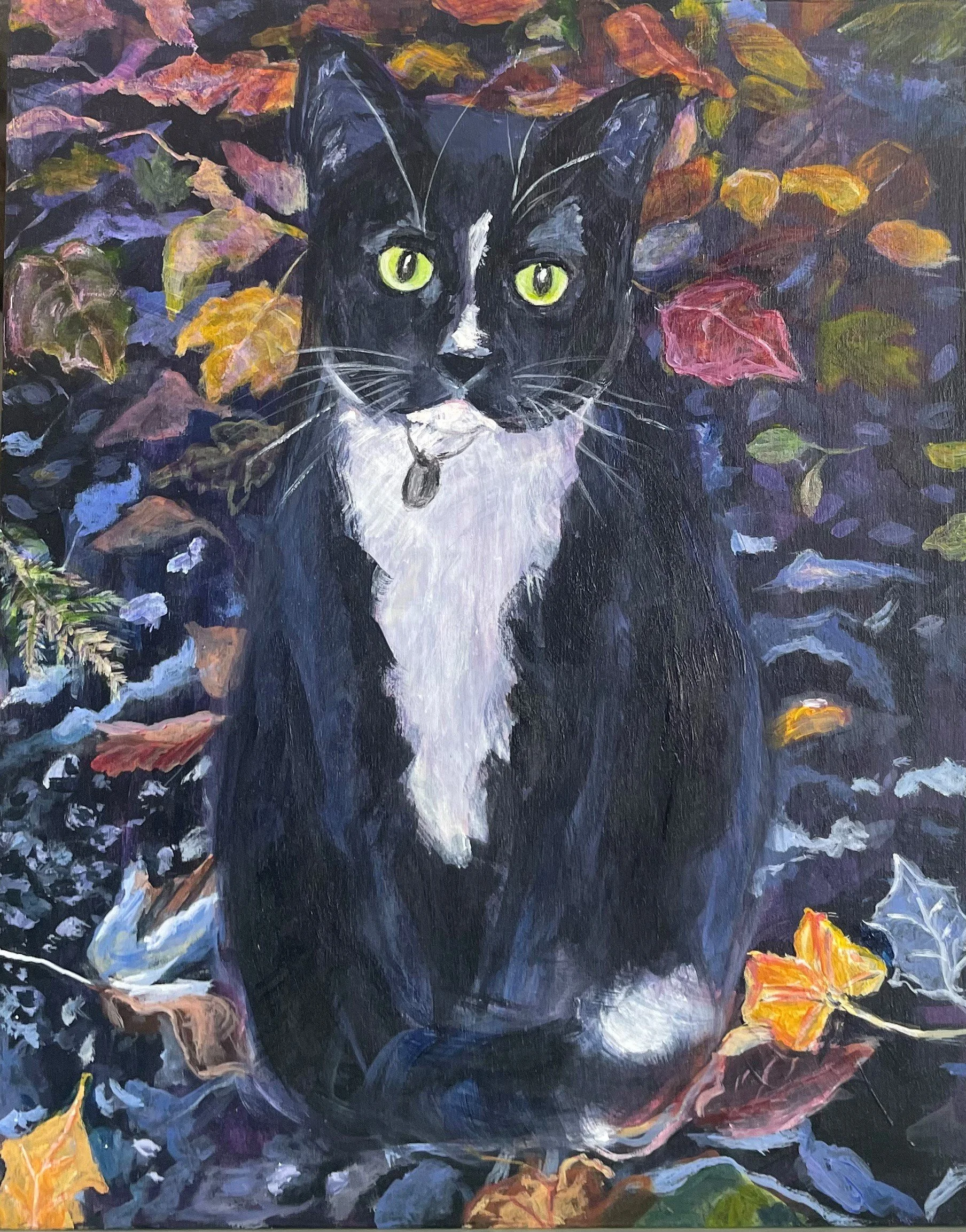 "Ollie"
Acrylic on cradled wooden board. 9"x10"