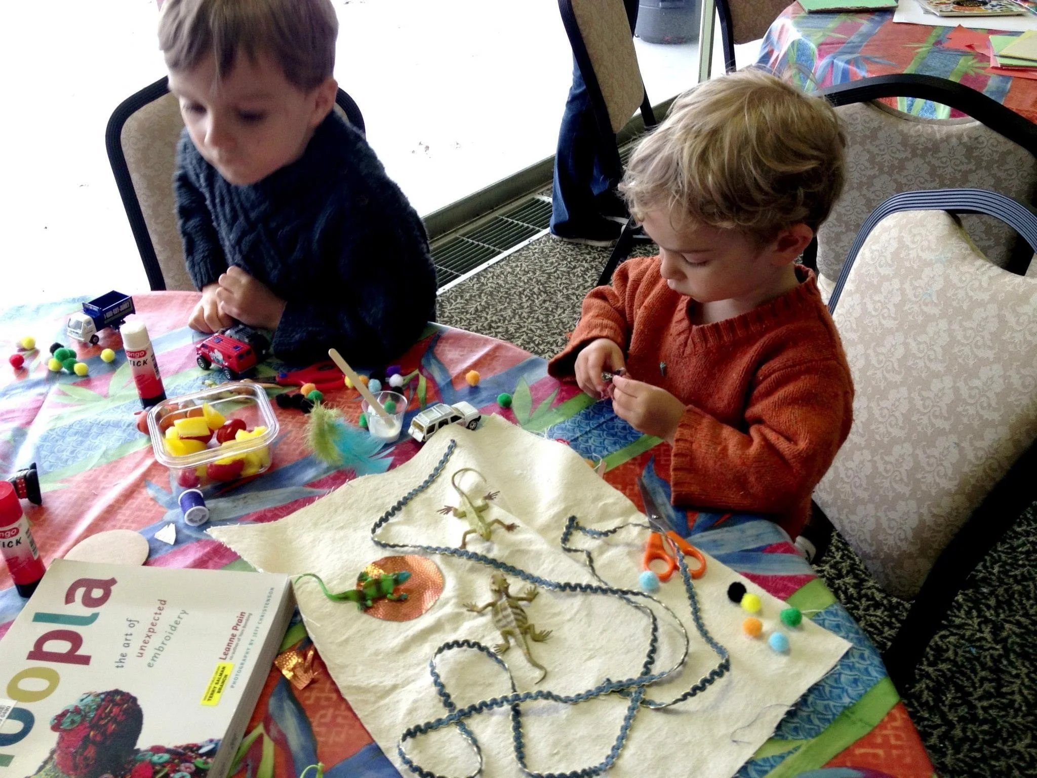 Fabric Collage Workshop all ages workshop at the Pacific National Exhibition Admin Building.