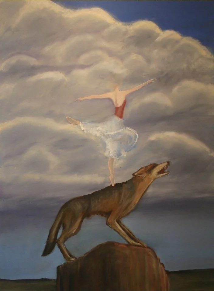 "Dancer with Her Head in the Clouds."
Oil on Canvas. 36"x48"