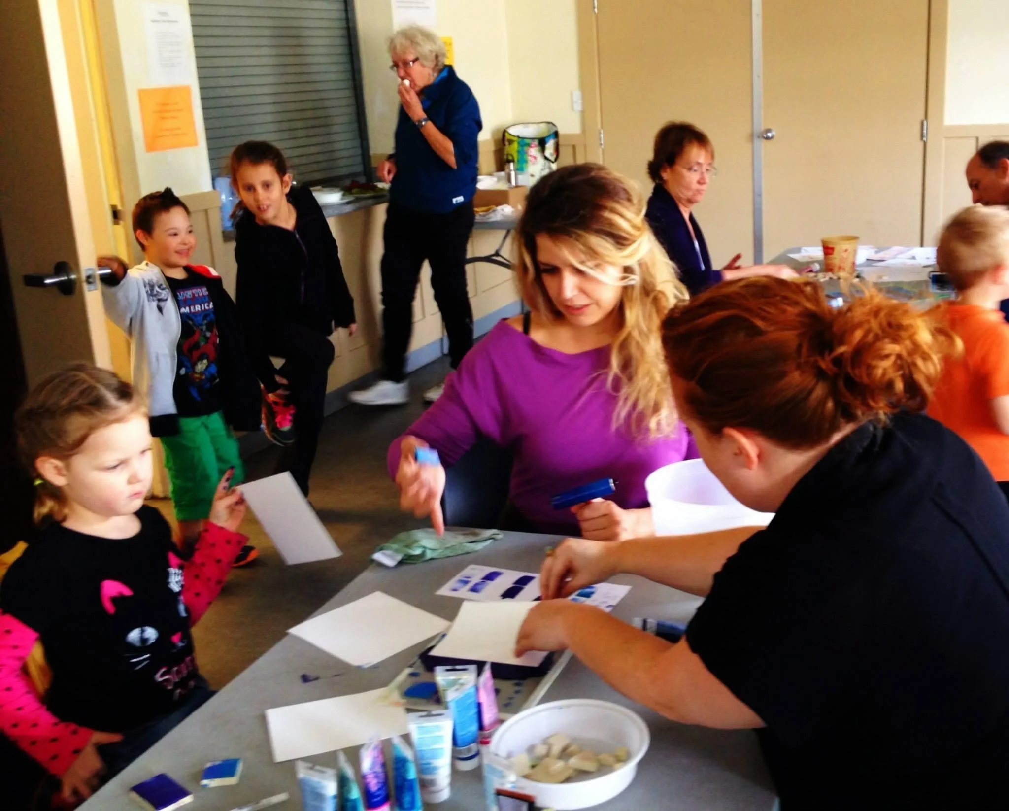 Block Print Your Neighbourhood all ages workshop at Kiwassa House.