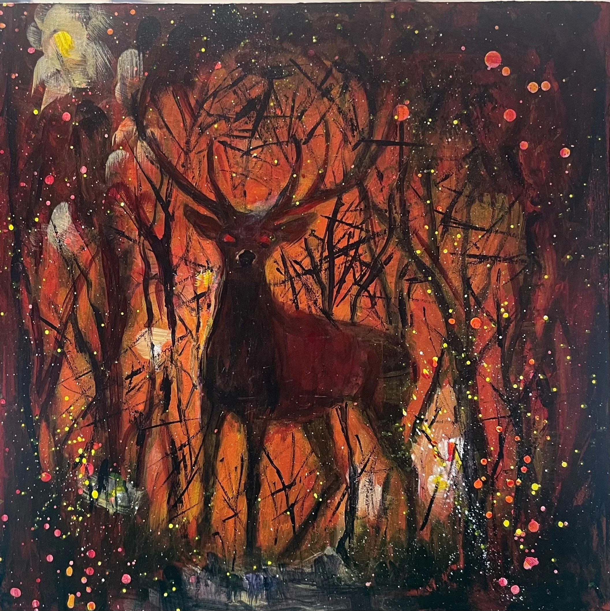 "Witness"
Acrylic on cradled wooden panel. 10"x10"