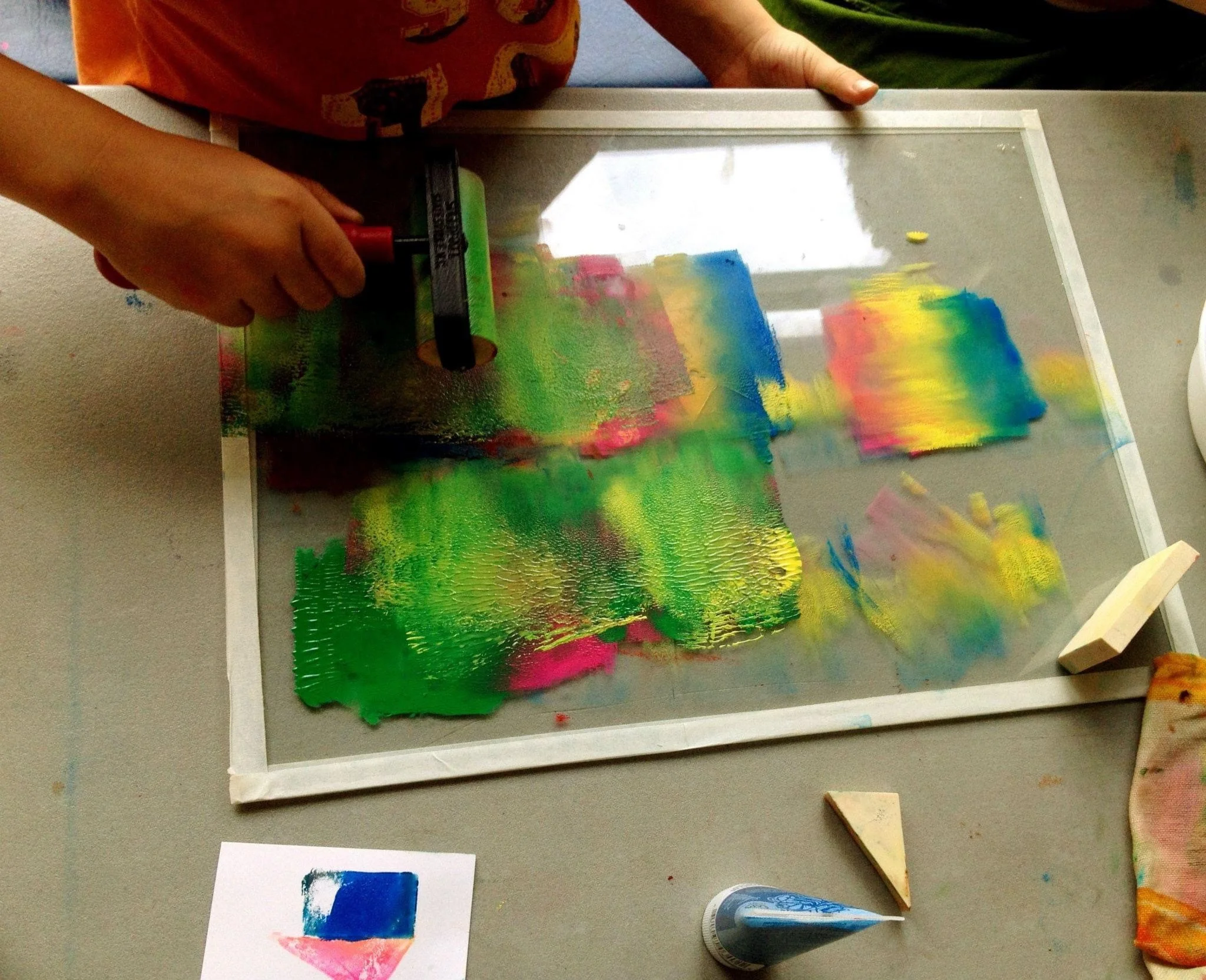 Block Print Your Neighbourhood all ages workshop at Kiwassa House.