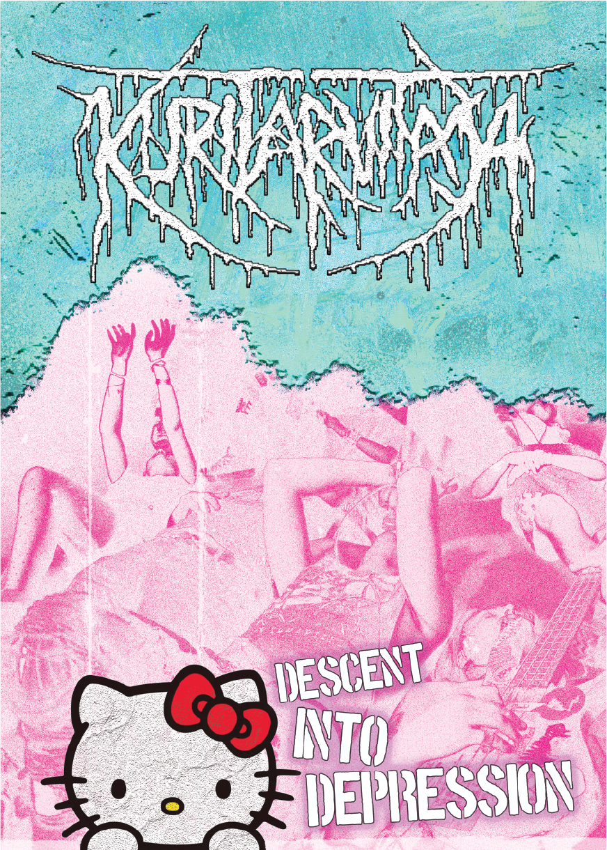 "Kuritarvitaja - Descent into Depression" plakat, A3, rastergraafika, 2025.