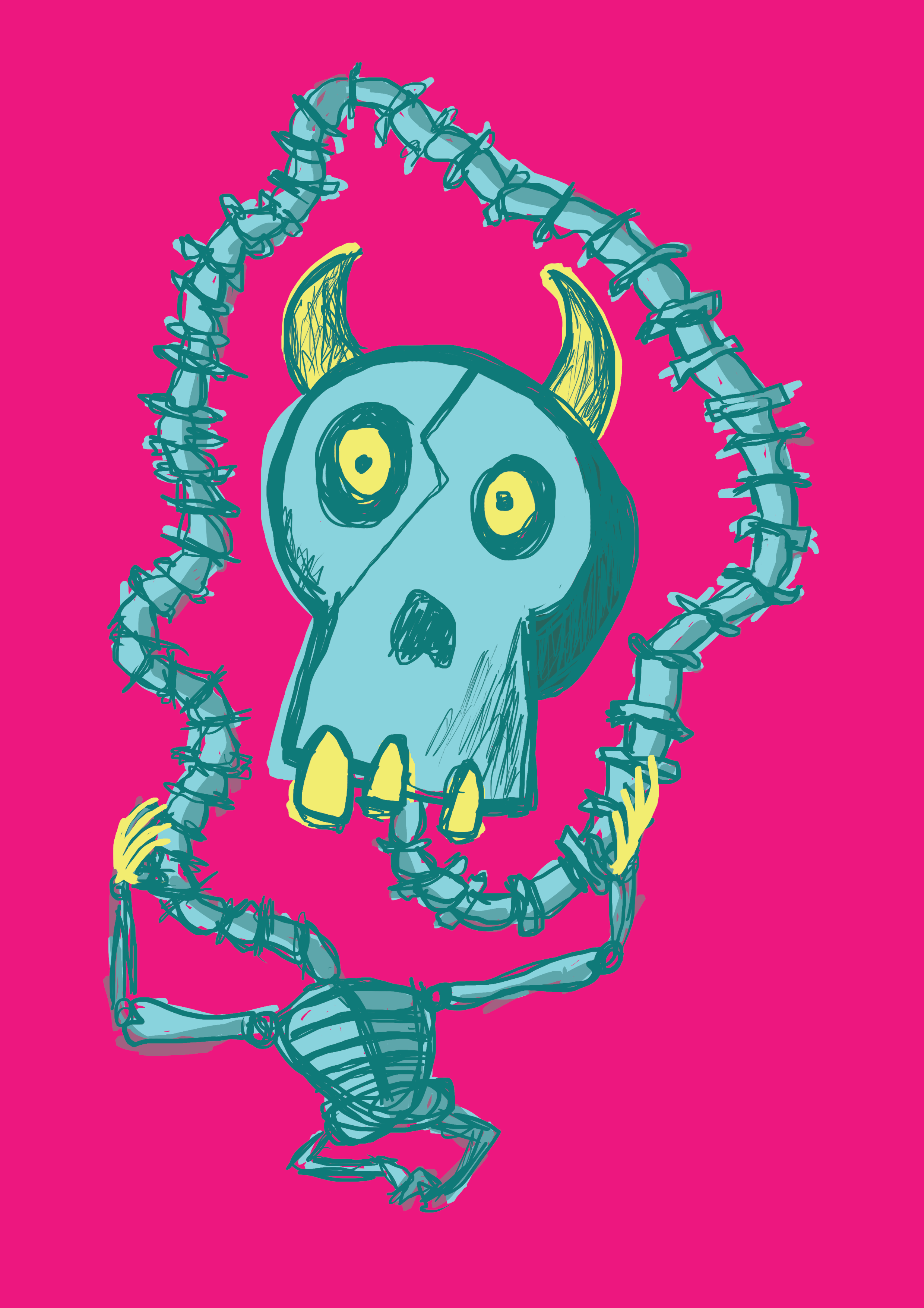 "Skolioos" digimaal, rastergraafika. 2023