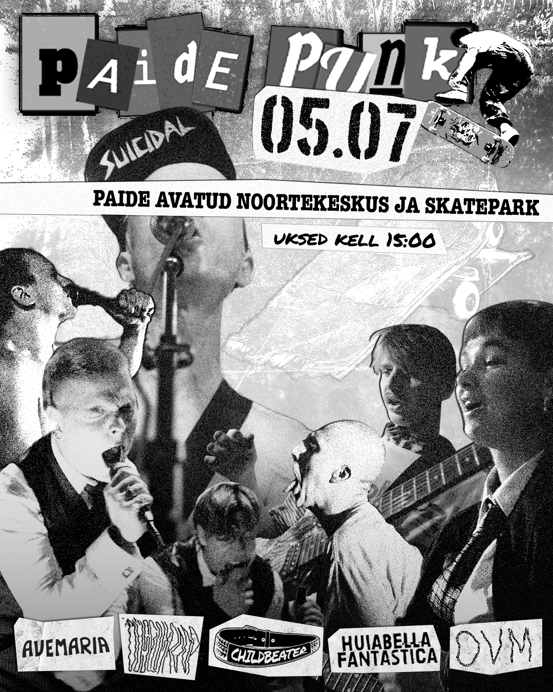 "Paide Punk" plakat, digikollaaž, 2025.
