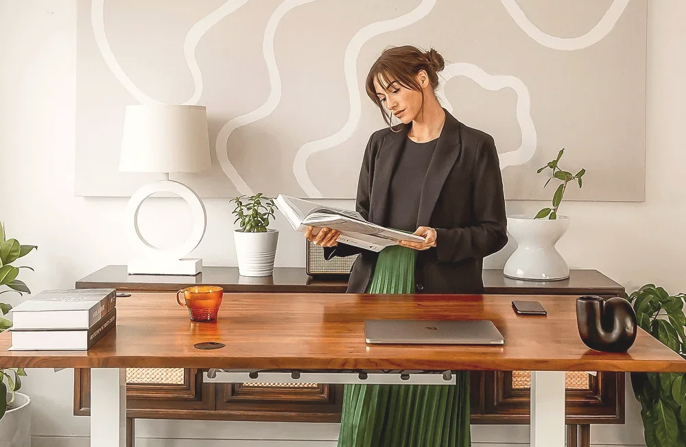 woman reviewing notes developing business idea into a clear plan