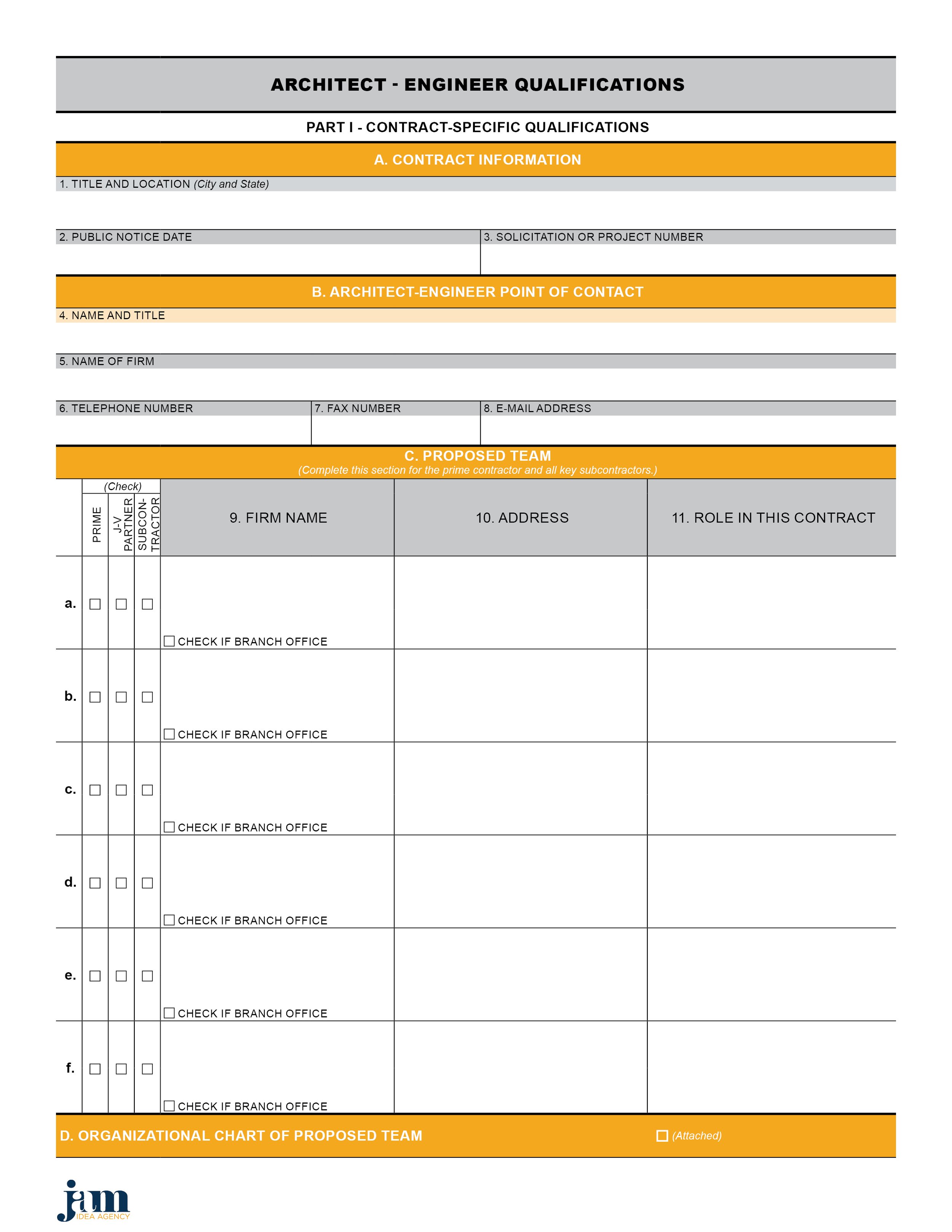 Branded SF 330 Fillable PDF