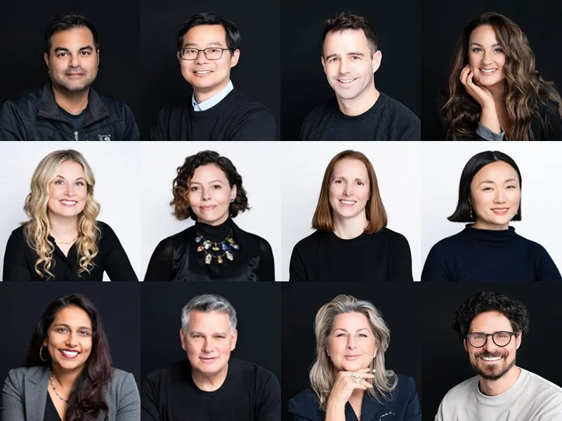a 4x3 image of 12 corporate team headshots