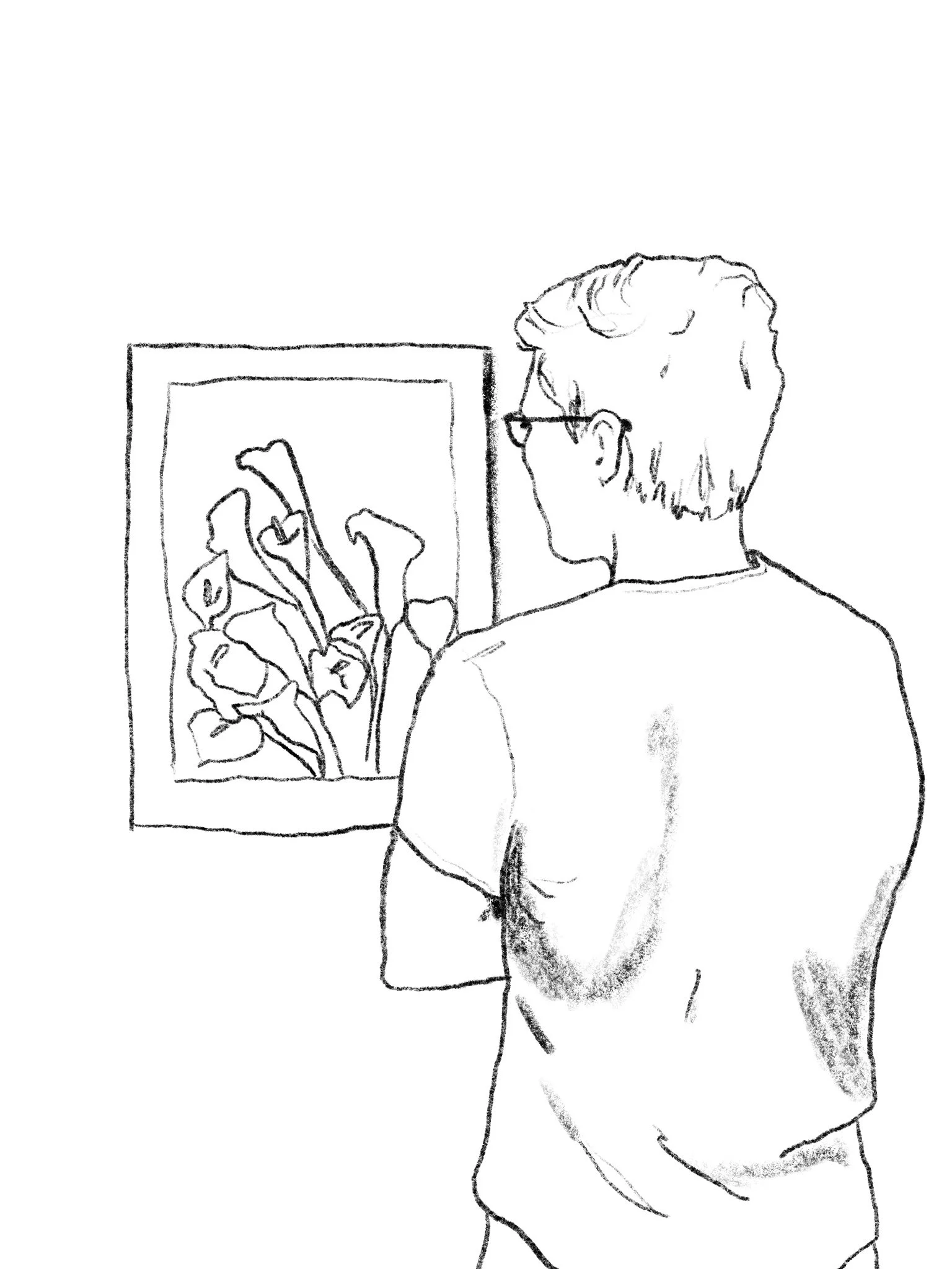 Dan at Asawa  
Digital drawing, 
2025