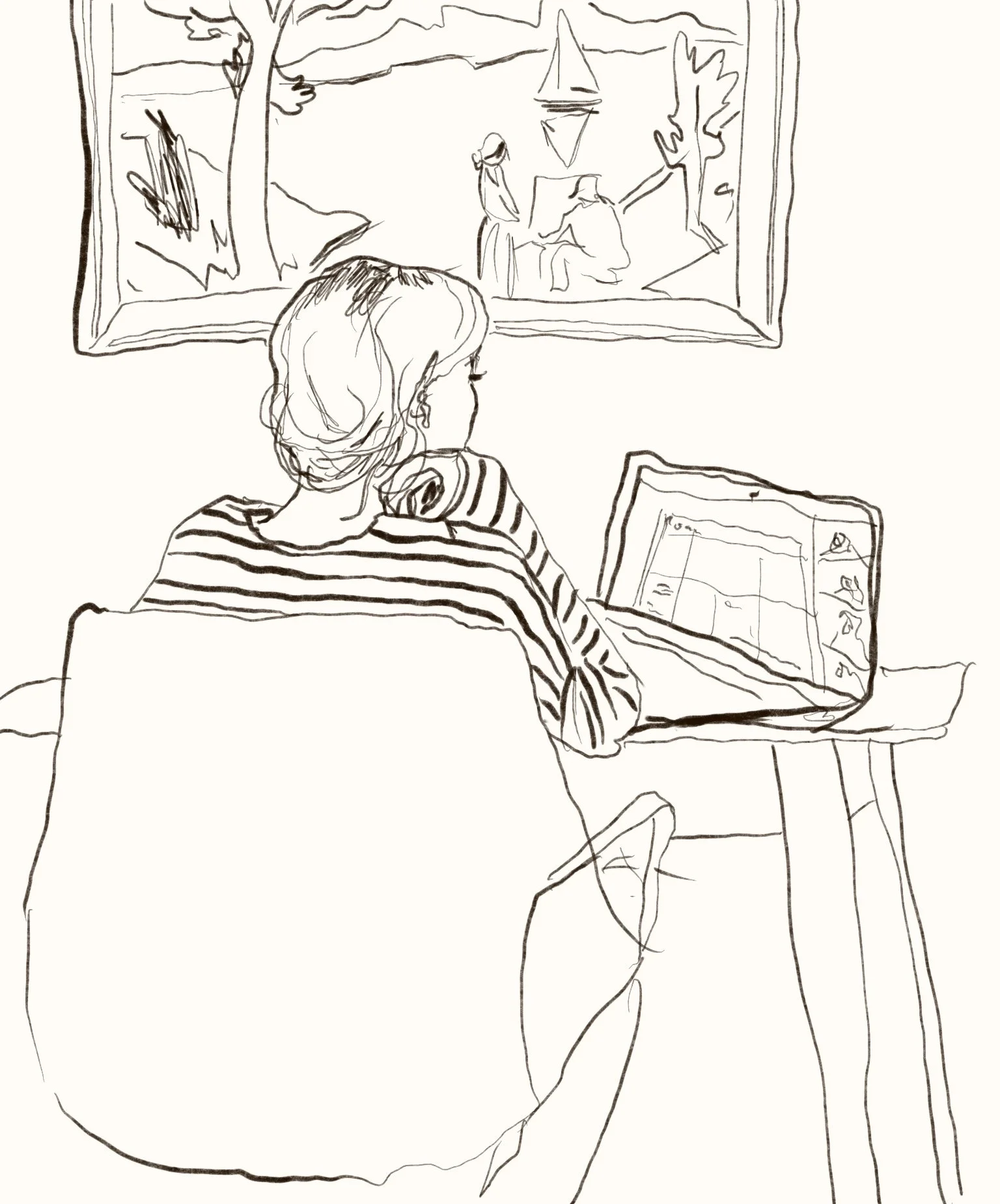 Sarah Works 
Digital drawing,
2023