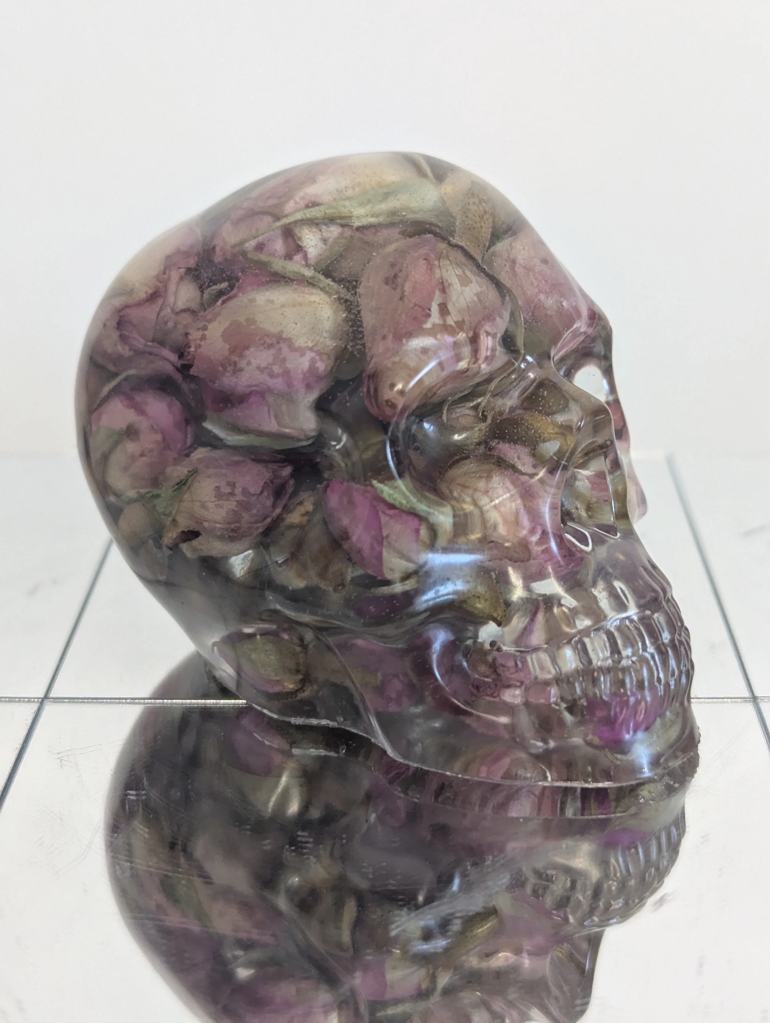 Pink Rose Bud Skull