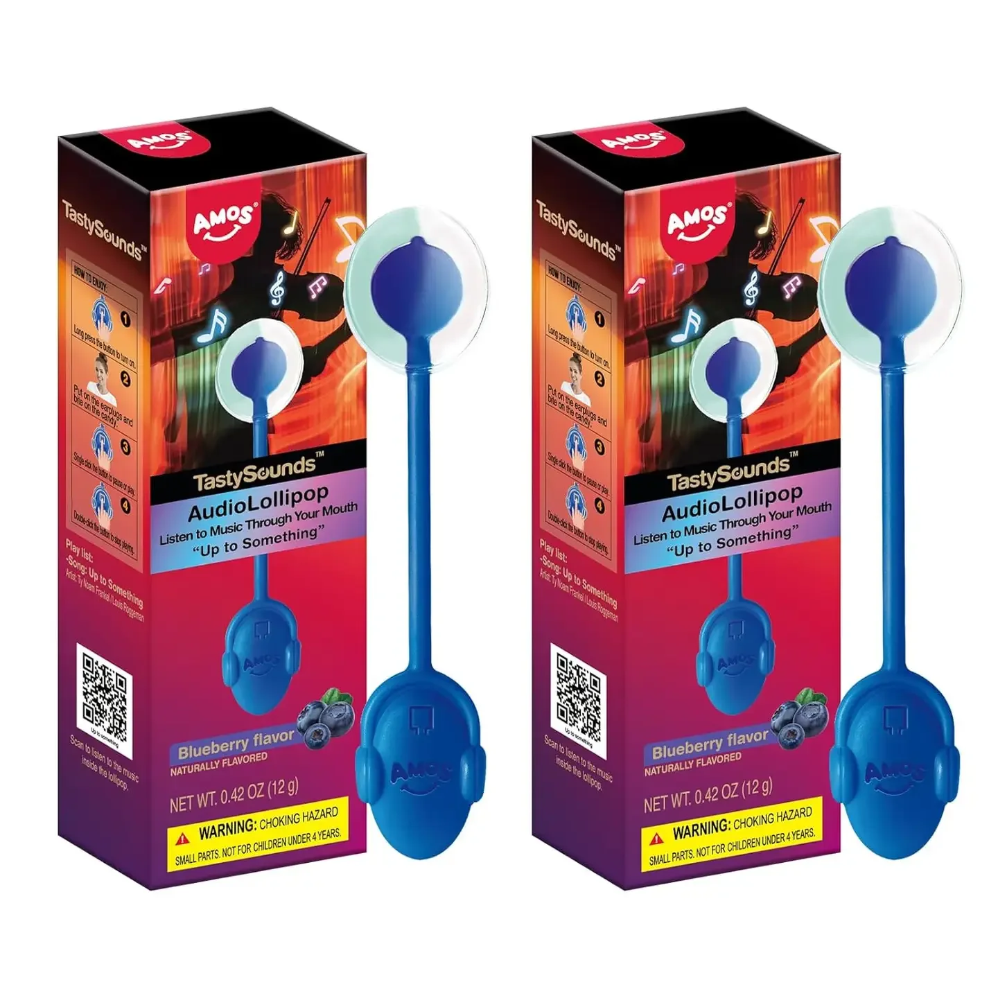 Amos TastySounds Audio Lollipop – Blueberry