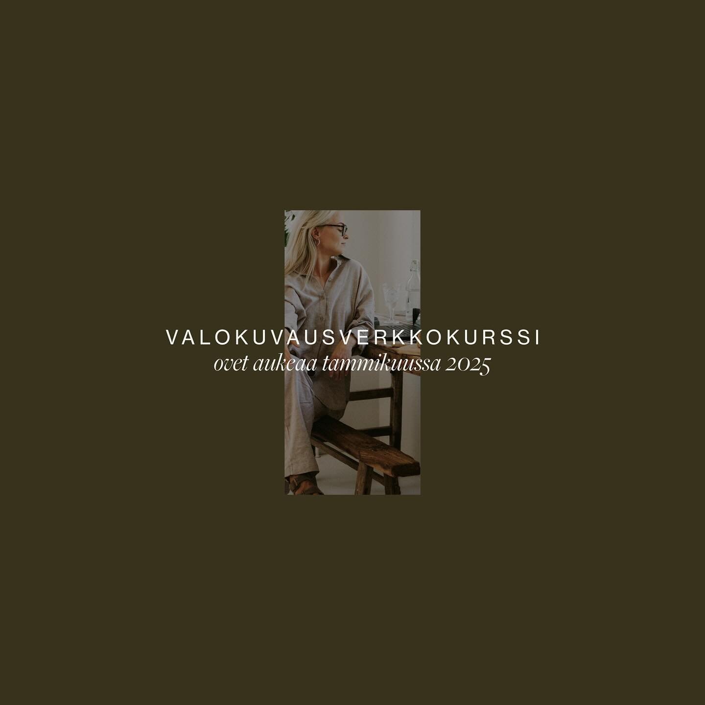 NEW YEAR, NEW CONFIDENCE &mdash; valokuvausverkkokurssin ovet aukeavat uusille kurssilaisille 6. tammikuuta 2025 🪐

jos s&auml; haaveilet valokuvauksesta sun uutena luovana harrastuksena (tai ehk&auml; unelmoit jopa yritt&auml;jyydest&auml; valokuva