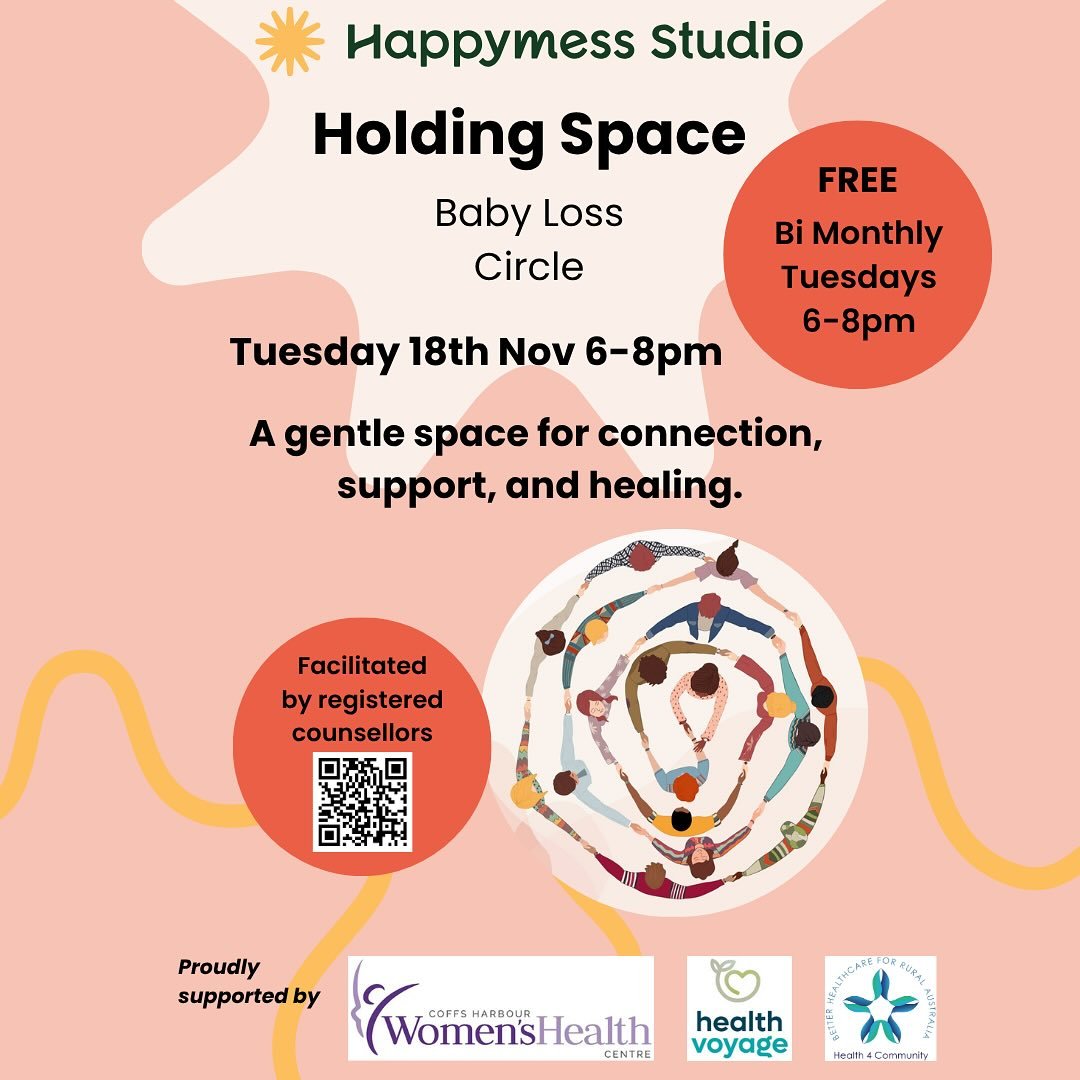 🌙 Holding Space: A Mothers&rsquo; Loss Circle
Tuesday 18th November | 6&ndash;8pm | Free
at Happymess Studio, Bellingen

A gentle space for connection, support, and healing 💛

This circle is for anyone navigating the grief of baby loss &mdash; incl