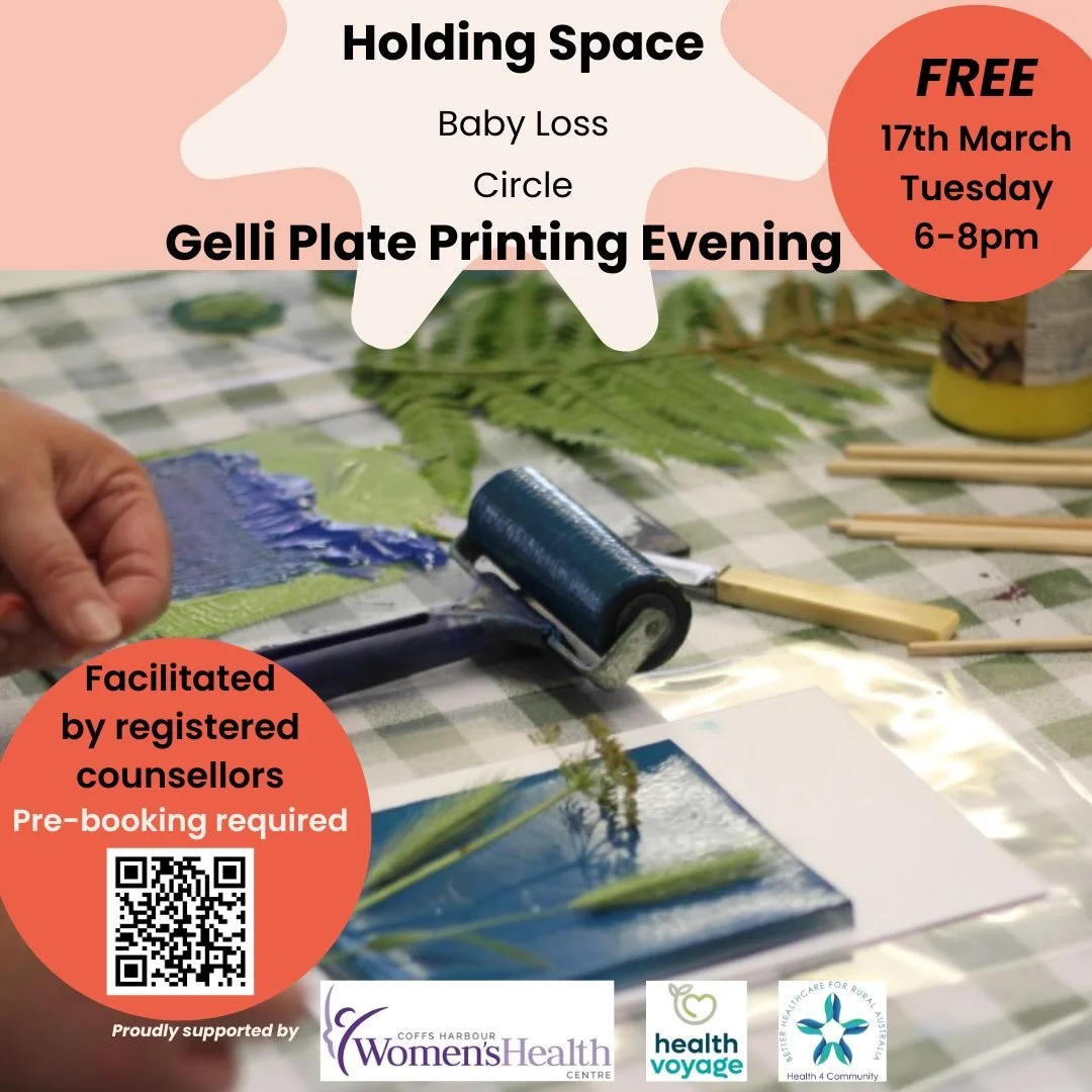 Mothers who have experienced baby loss are warmly invited to join our FREE support group for a gentle evening of creativity and connection.

Join us for gelli plate printing (no experience needed), tea and conversation in a safe, supportive space.

O