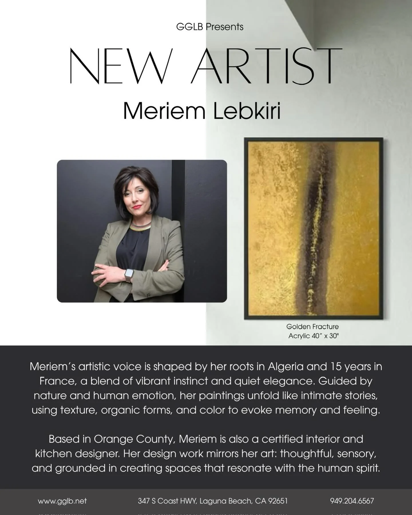 Introducing Meriem, our new artist at the gallery ;a soulful blend of nature, memory, and timeless design.

www.gglb.net