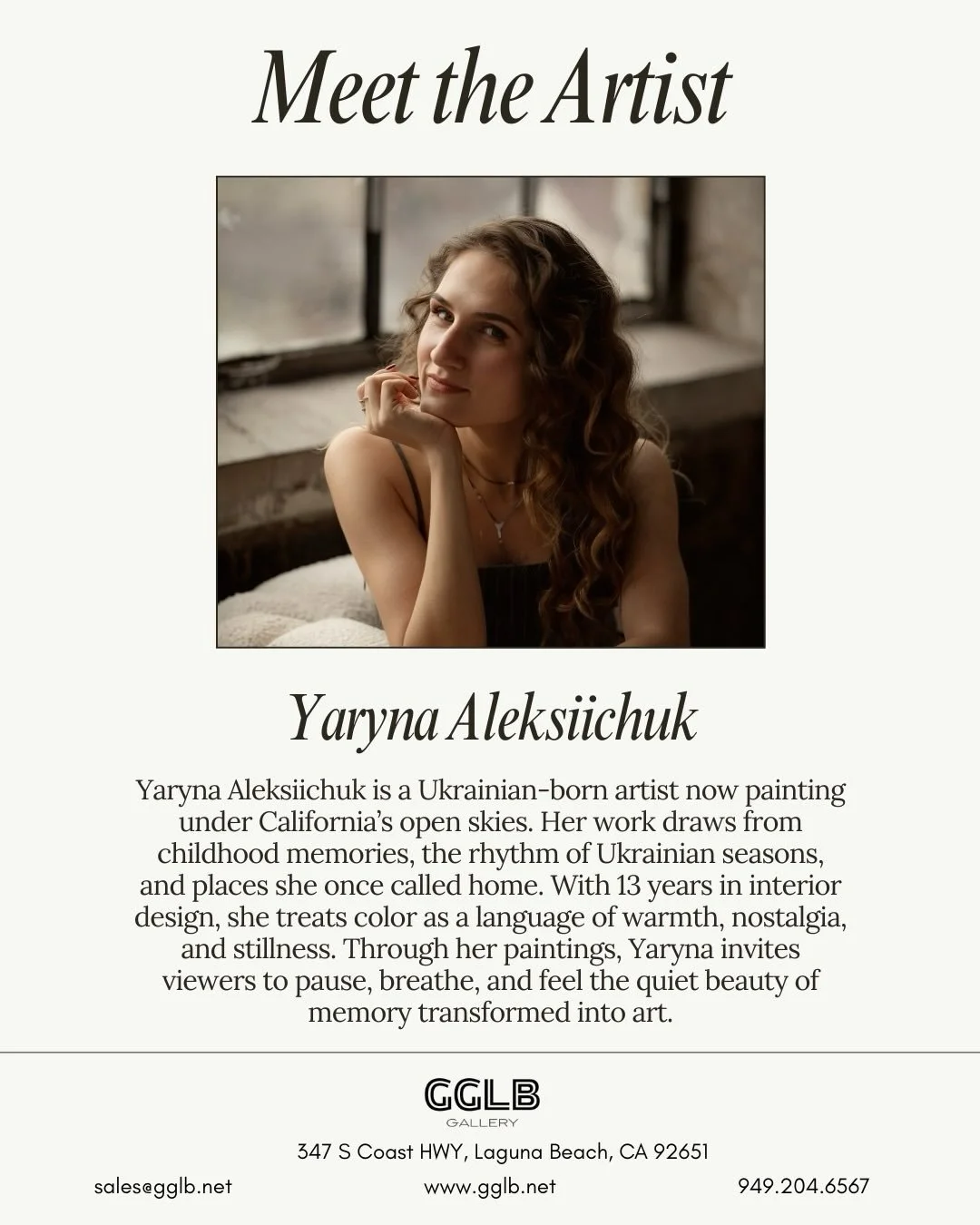 Painted memories under California skies.
Yaryna invites you to pause and feel @gglbgallery 

www.gglb.net