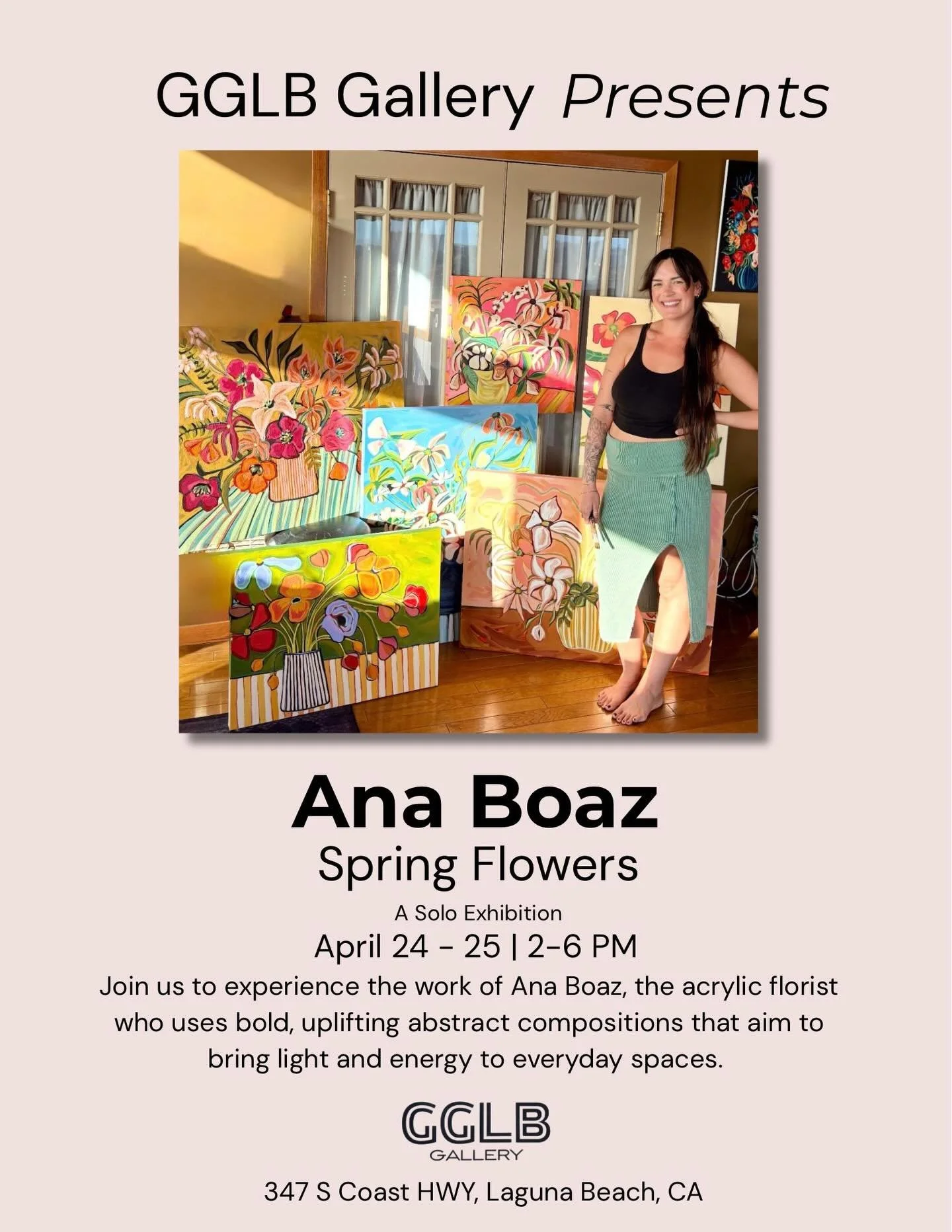 Join us today and tomorrow and step into the vibrant world of Ana Boaz ,where bold, uplifting abstract florals bring light, joy, and energy into everyday spaces.