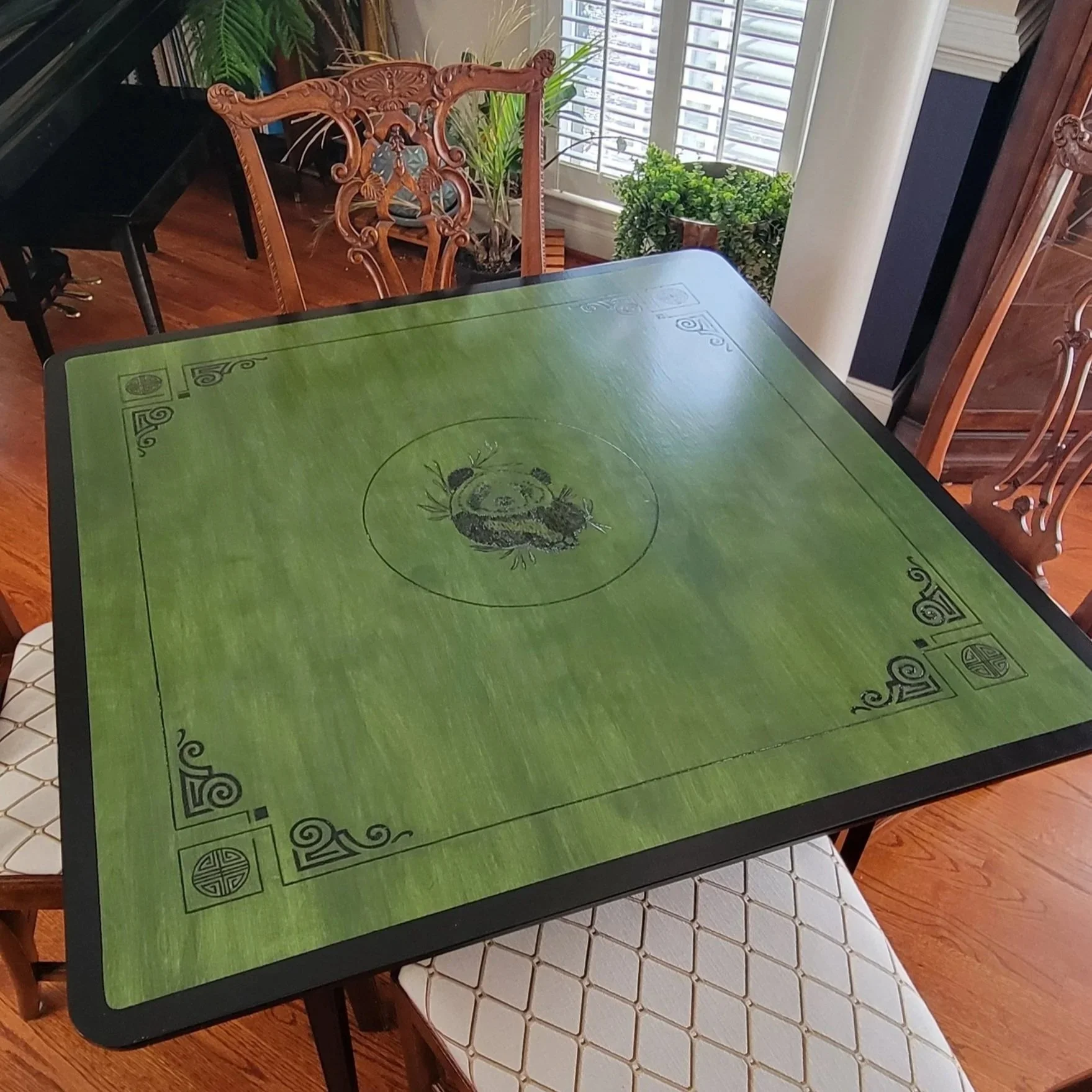 42" x 42" Green Panda Table Topper with protective polyurethane finish - $1300
