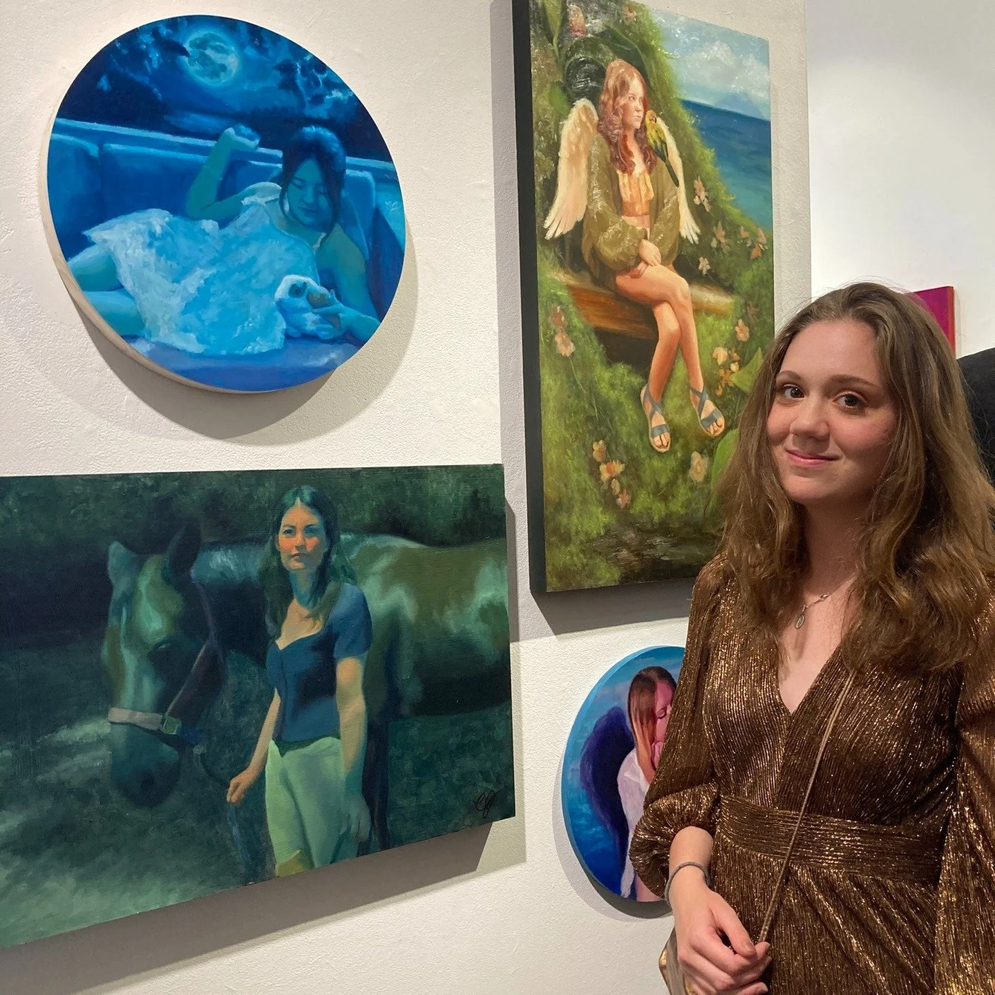 Being with my girls on opening night was such an awesome experience!! Thanks to everyone who attended the LCAD BFA Senior Show last Thursday 😊 I can't believe I got my own wall, I swear I didn't pay anyone off! Please come by if you haven't had the 