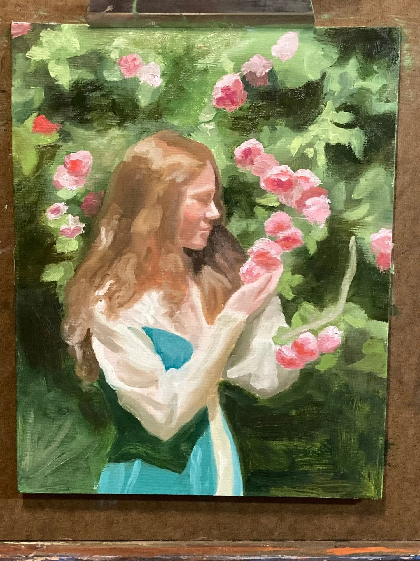 Just finished this little study based on a photo session at the Huntington Library 🌹Thanks to my model @mulfaerie

#fineart #painting #huntingtonlibrary #oilpainting #portrait