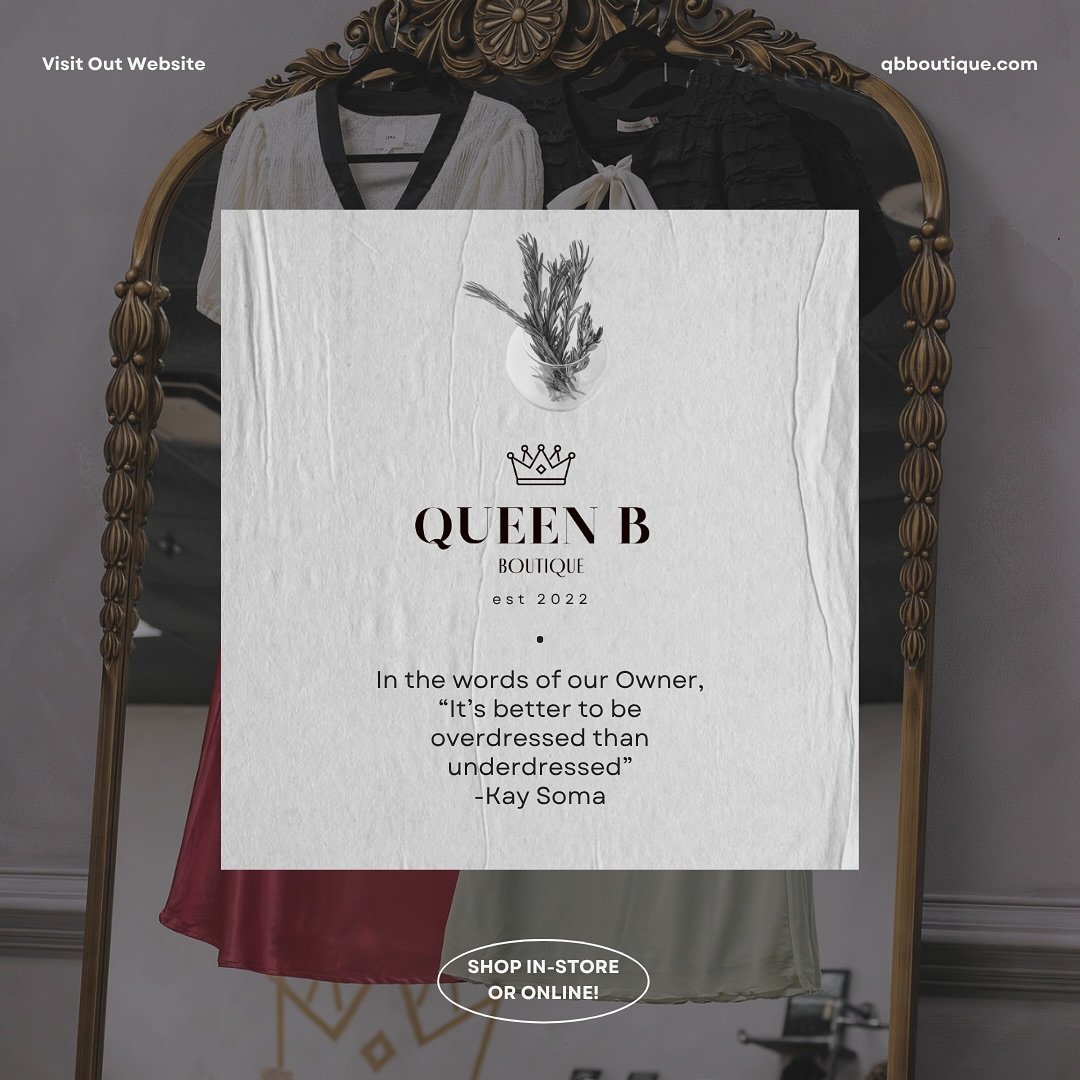 In a world full of trends, Queen B stays timeless ✨ 

Shop pieces that speak volumes 👑

#queenbboutique #stylewithpurpose #quote #branding