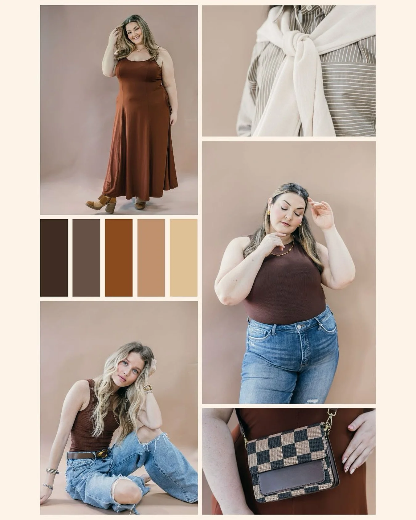 We heard chocolate brown is one of the color&rsquo;s of the season- &amp; we have to say we understand why!! 

Peep the pinstriped button-up for a sneak peak into our next collection 👀🍂

#chocolatebrown #coloroftheseason #fallstyle #fallootd #pluss