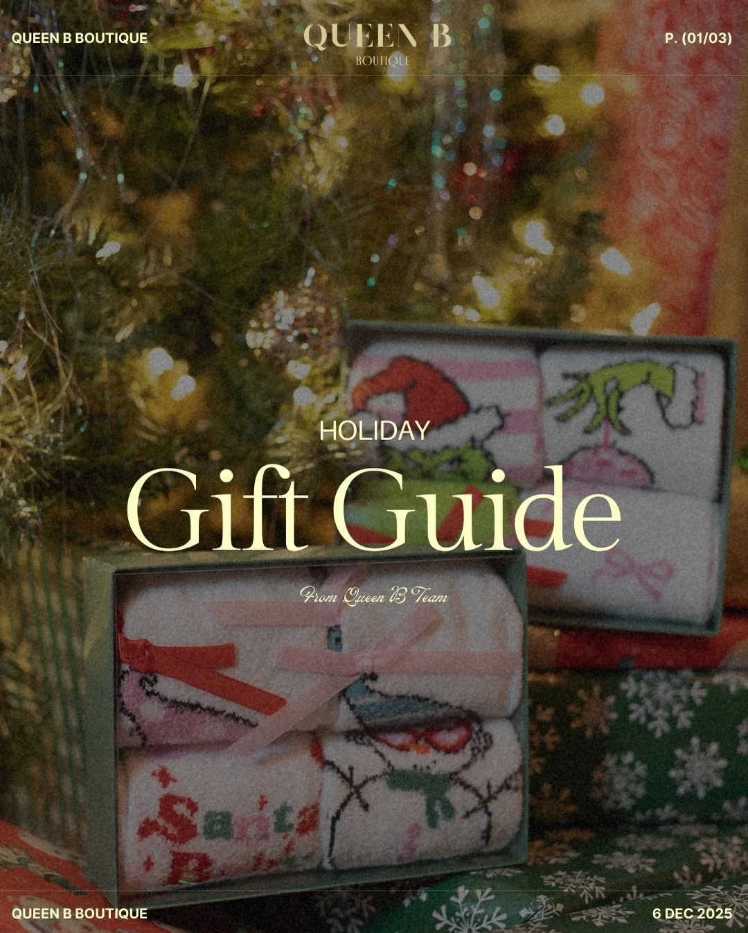 A mini holiday gift guide from your team at Queen B 🤸🏻🤎

Discover the coziest, cutest, and comfiest stocking stuffers + gifts at Queen B Boutique! From festive holiday socks to stylish winter accessories - we got you covered 🙌🏼

Whether it&rsquo