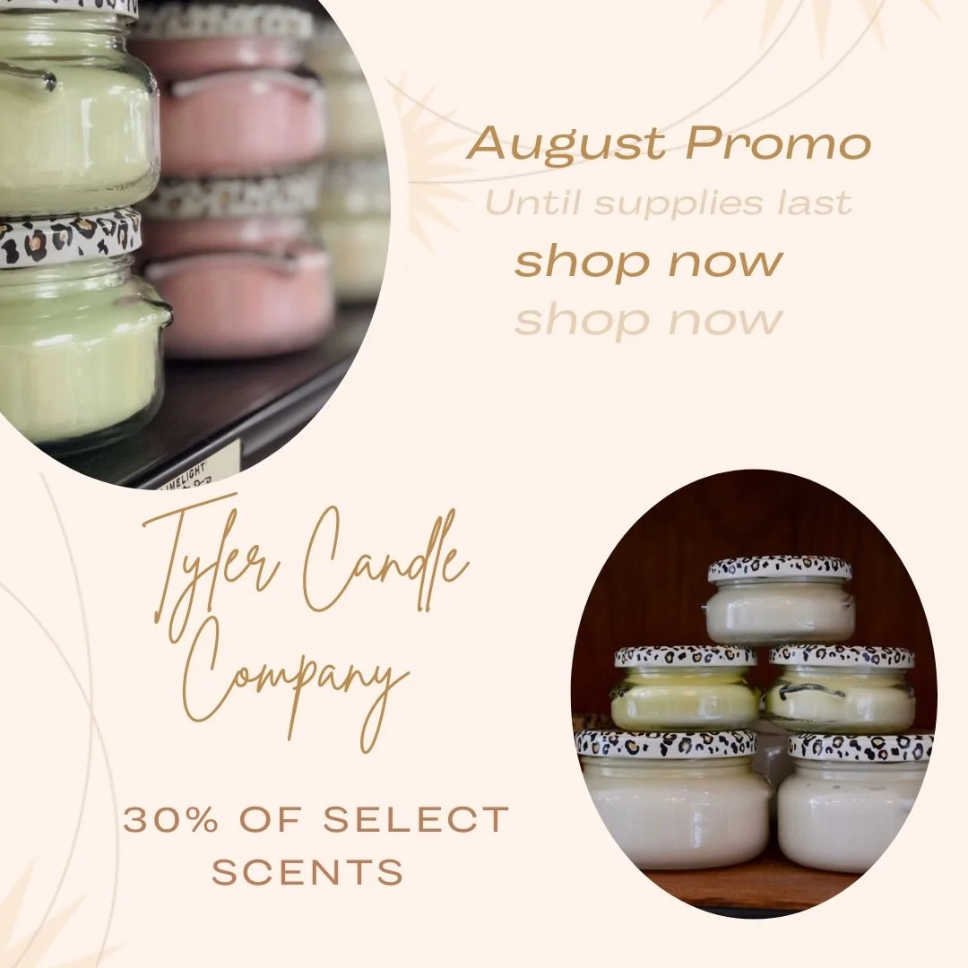 🚨 AUGUST PROMO 🚨

WHO DOESN&rsquo;T LOVE A CANDLE SALE?! Just in time for back 2 school?! Whether you&rsquo;re heading back to the classroom, setting up your home office, or just love a home that smells amazing, now&rsquo;s the perfect time to stoc