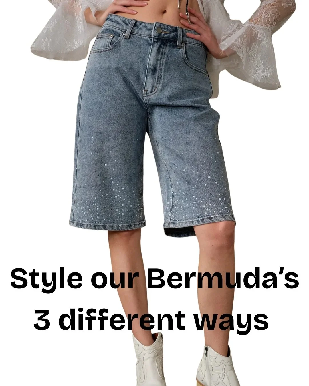 3 ways to style our Afterglow Bermudas ✨

Casual, dressed up, or street style &mdash; these rhinestone denim Bermudas are proof that a statement piece can still be surprisingly versatile.

Which look are you wearing: 1, 2 or 3? 👀

Available now for 