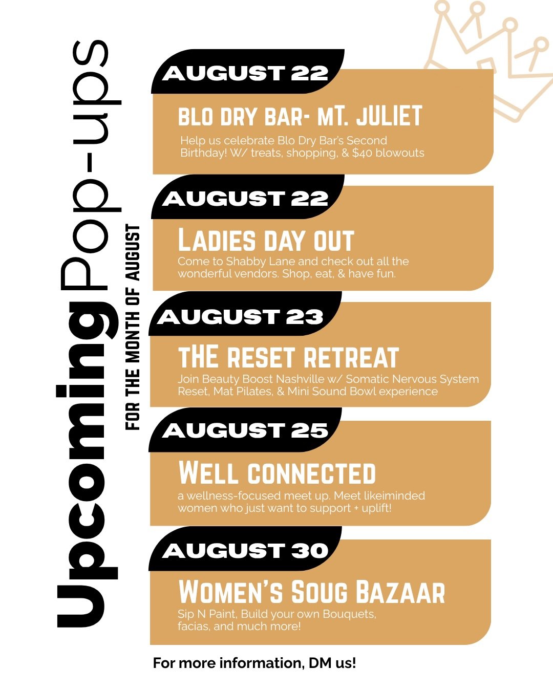 We get it &mdash; making it to our storefront isn&rsquo;t always easy. 🤍 So we&rsquo;re bringing Queen B to YOU.

We&rsquo;ve got 5 pop-ups between now and the end of August, giving you plenty of chances to shop Queen B Boutique in person, see piece