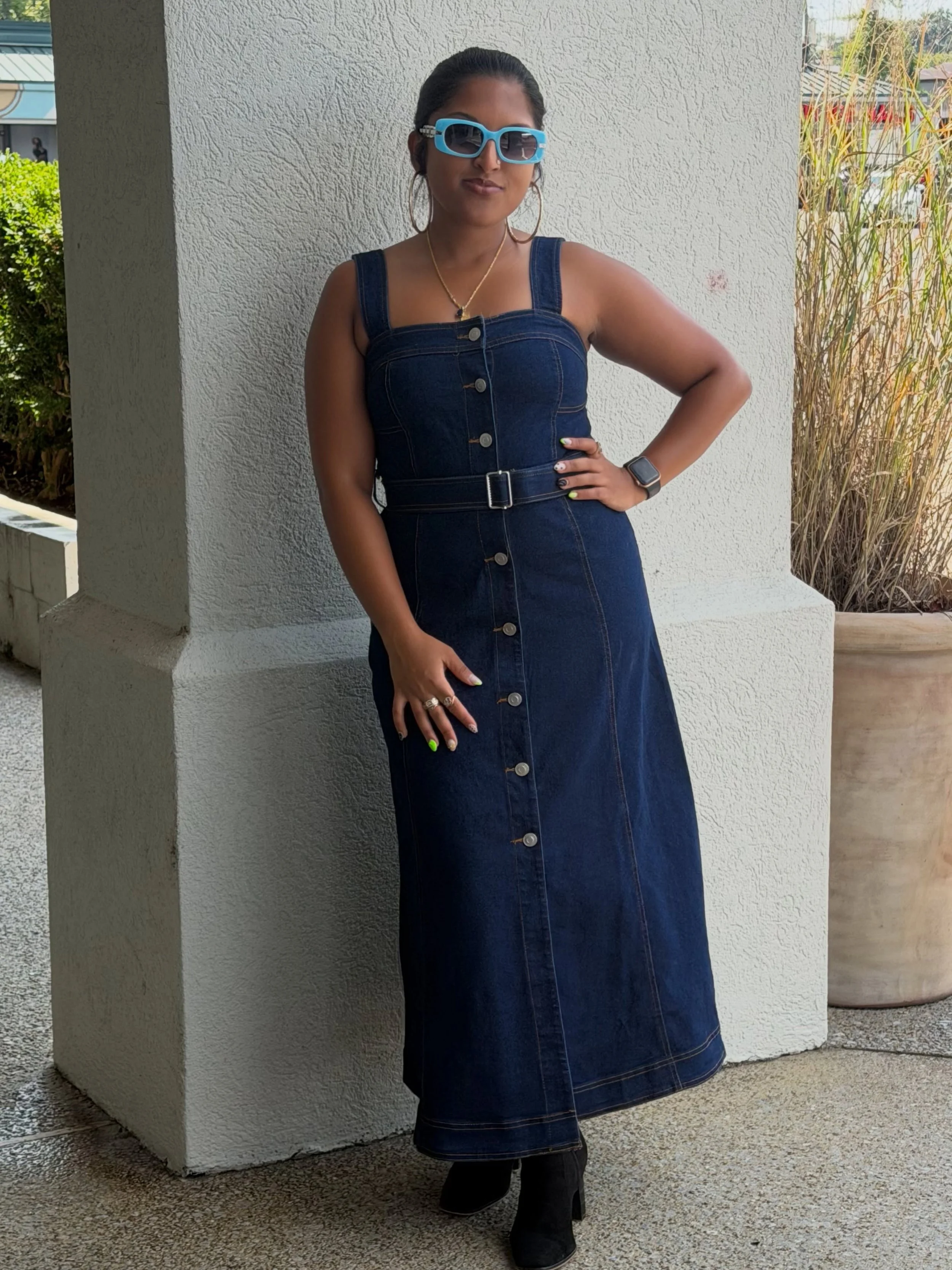 When it&rsquo;s technically still warm outside but your heart has already ordered a pumpkin spice latte. 🍂☕️

Denim dress + boots = our favorite way to pretend fall is already here.

Shop online or in store! Limited availability. Wearing a small 🫶?