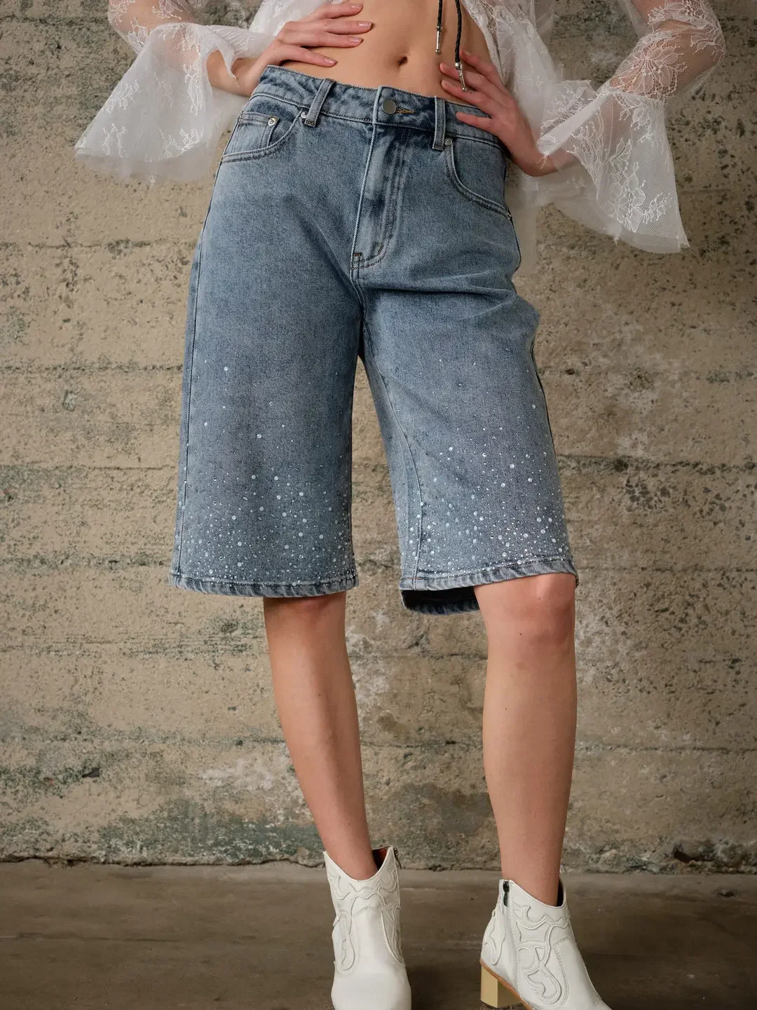 Rhinestone shorts.webp
