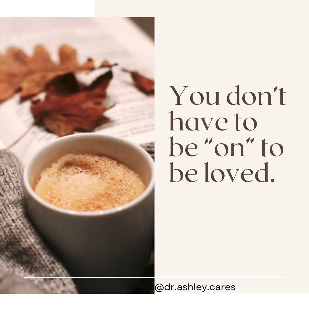 💕You don&rsquo;t have to be &ldquo;on&rdquo; to be loved. 

#selfcompassion #healingjourney #therapistnearme #blacktherapistnearme #selflove