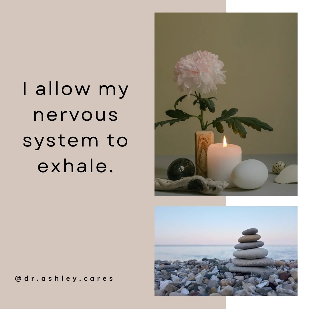 Affirmation: I allow my nervous system to exhale. 

#dailyaffirmations #selfcompassion #therapistnearme #blacktherapistnearme #stressmanagement