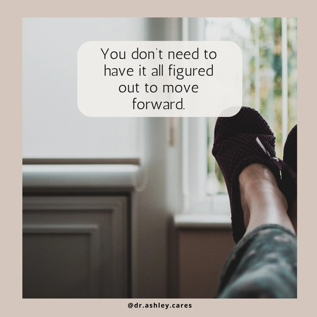 Reminder: You don&rsquo;t need to have it all figured out to move forward. 

#selfcompassion #healingjourney #therapistnearme #blacktherapistnearme #mentalhealthmatters