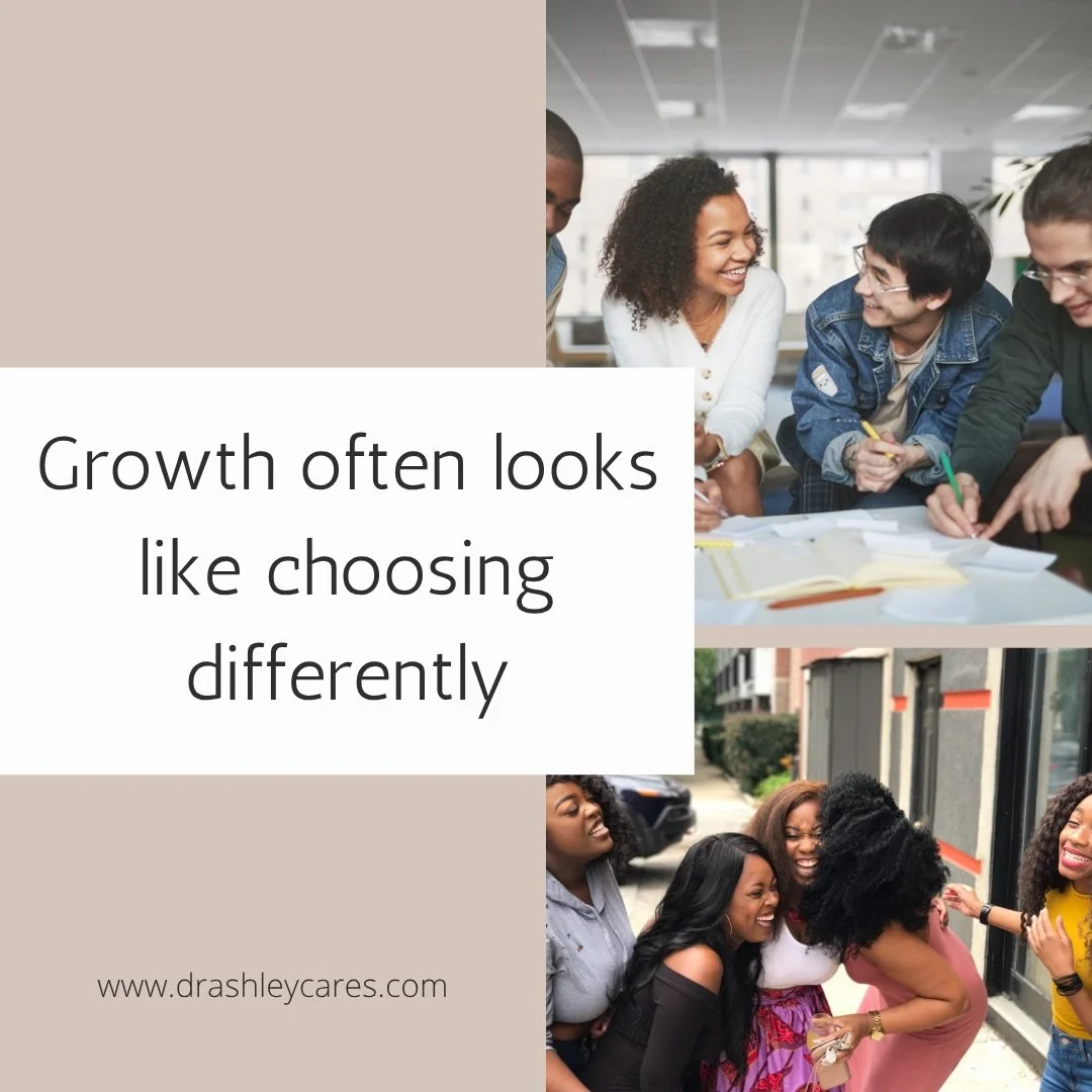 Growth often looks like choosing differently. 

#selfcompassion #selflove #therapistnearme #blacktherapistnearme #healingjourney